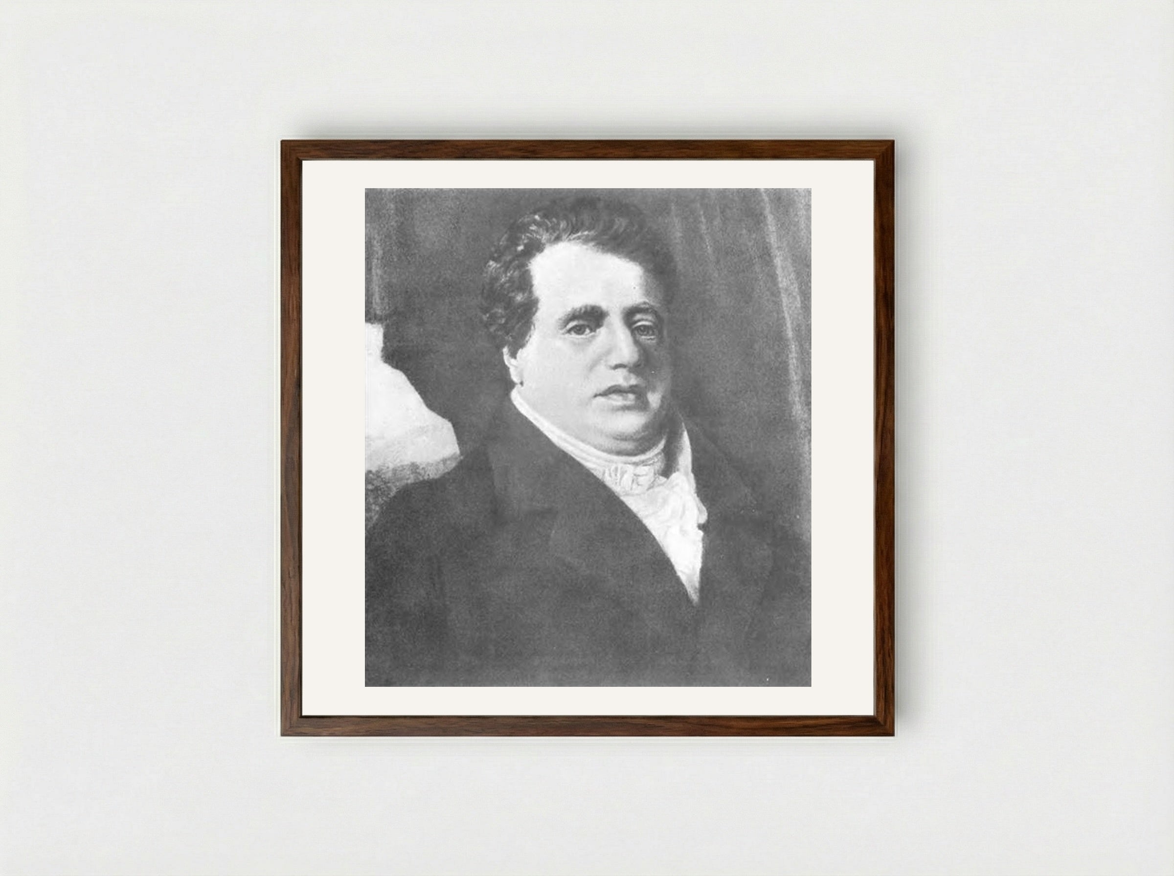 Portrait of E. Dumont - Orest Kiprensky - Framed Print Dark Wood