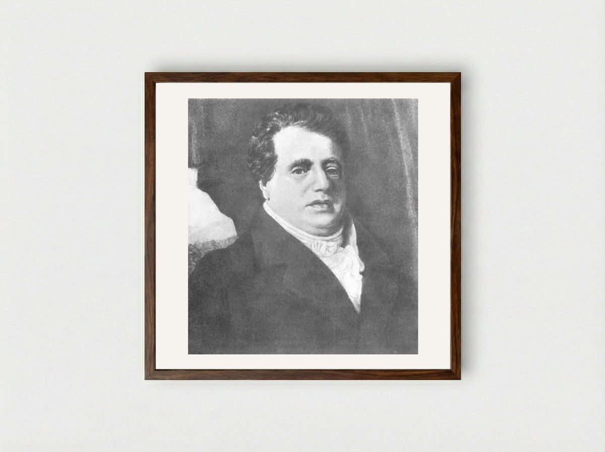 Portrait of E. Dumont - Orest Kiprensky - Framed Print Dark Wood