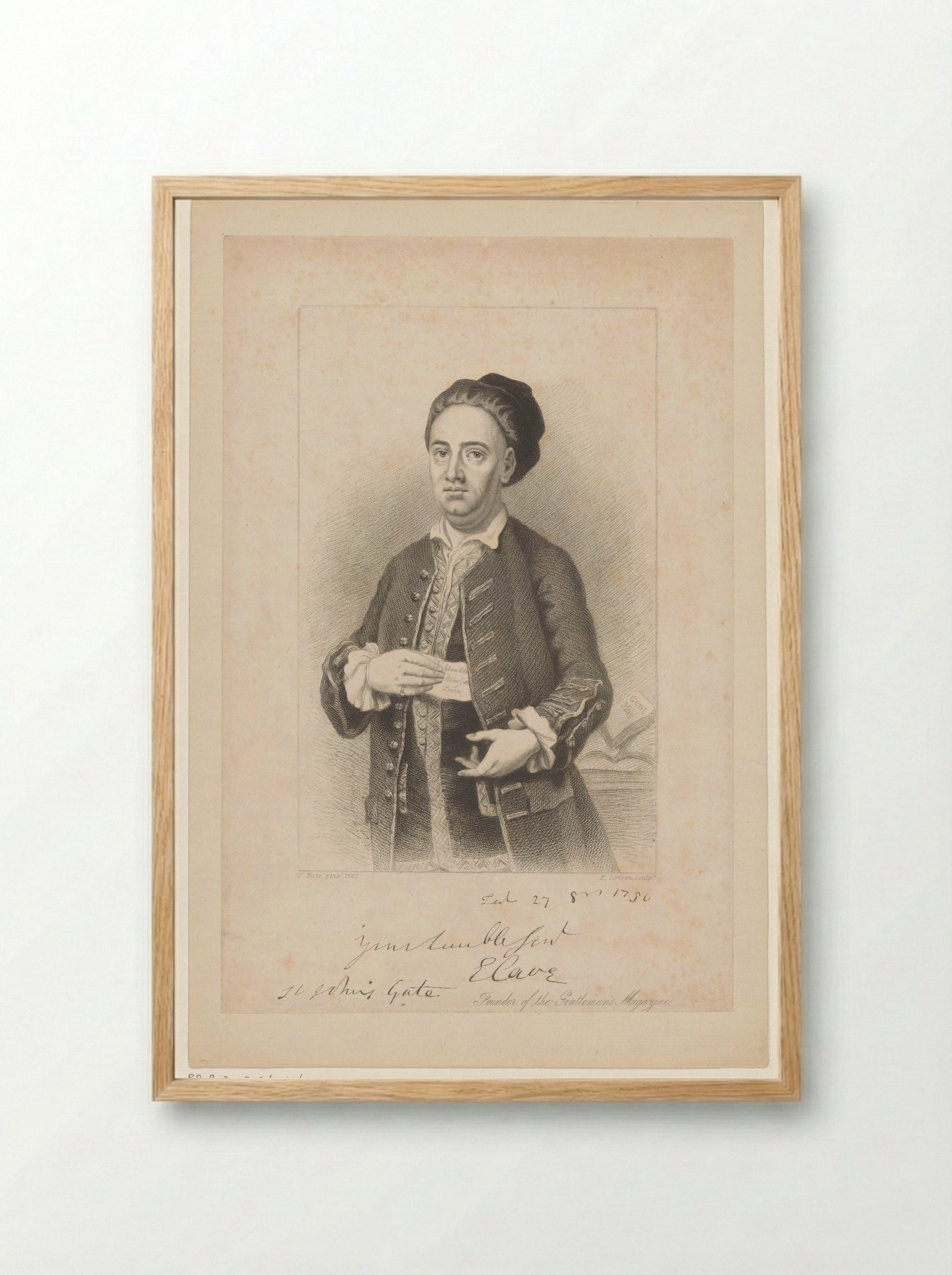 Portrait of Edward Cave - John Murray - Framed Print Wood