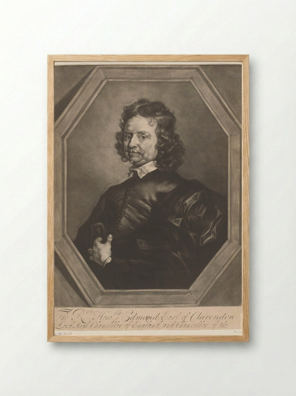 Portrait of Edward Hyde, 1st Earl of Clarendon - Thomas Johnson - Framed Print Wood