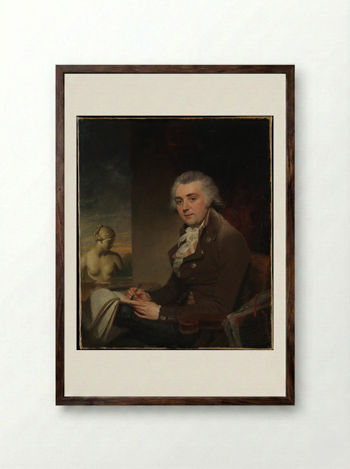 Portrait of Edward Miles - Sir William Beechey - Framed Print Dark Wood