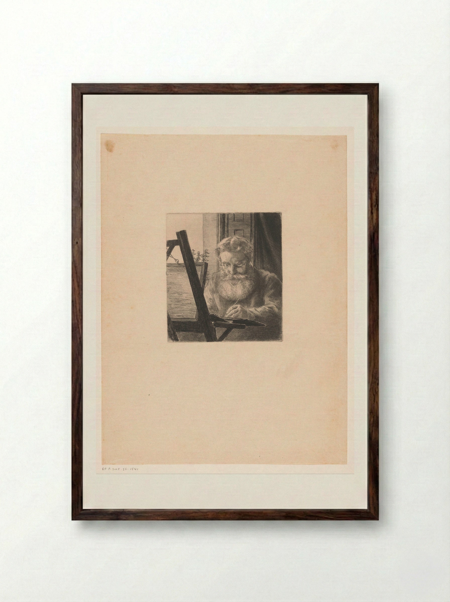 Portrait of Edwin Edwards - Félix Bracquemond - Framed Print Dark Wood