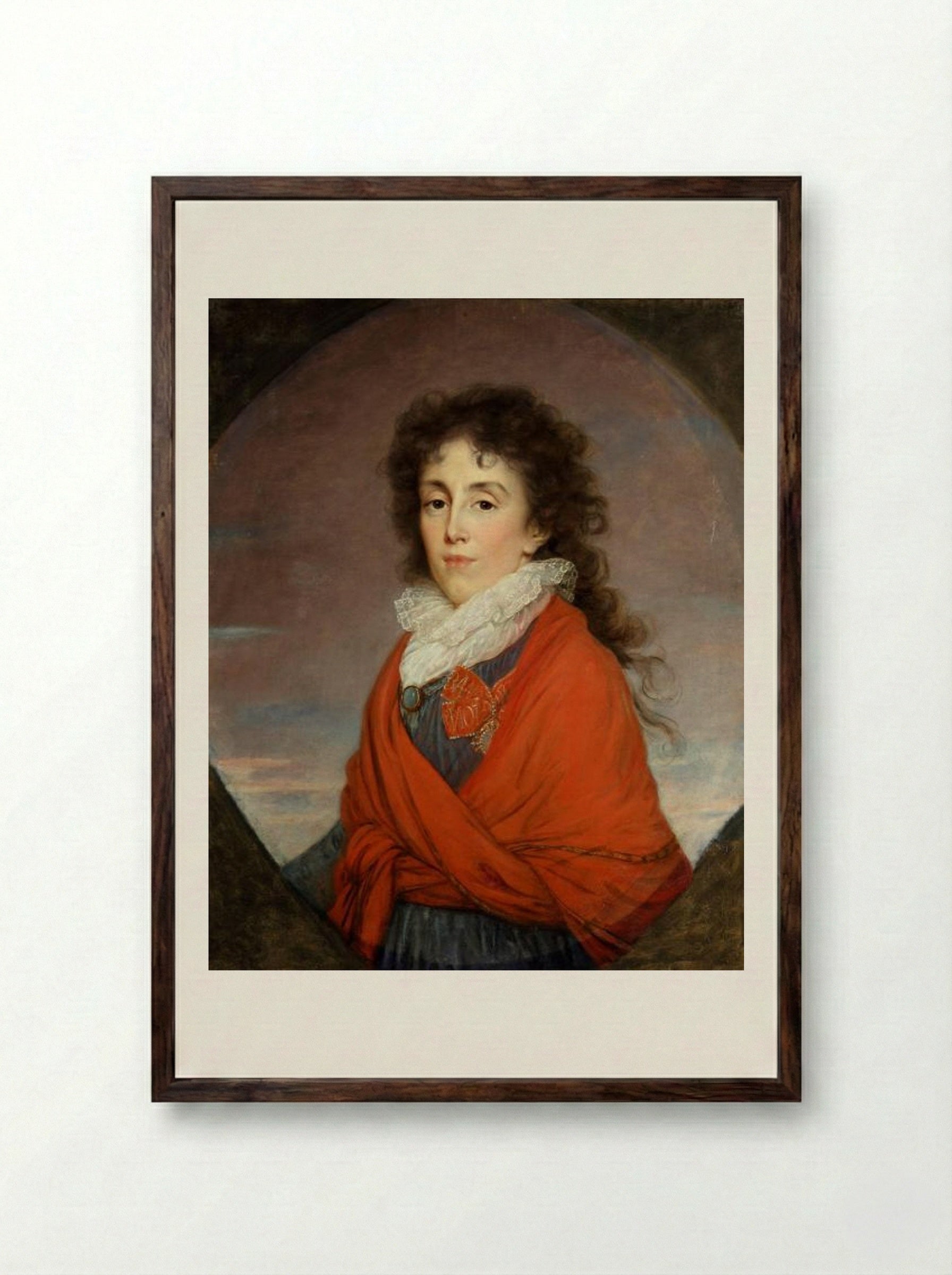 Portrait of Ekaterina I. Kutuzova - Louise Elisabeth Vigée Le Brun - Framed Print Dark Wood