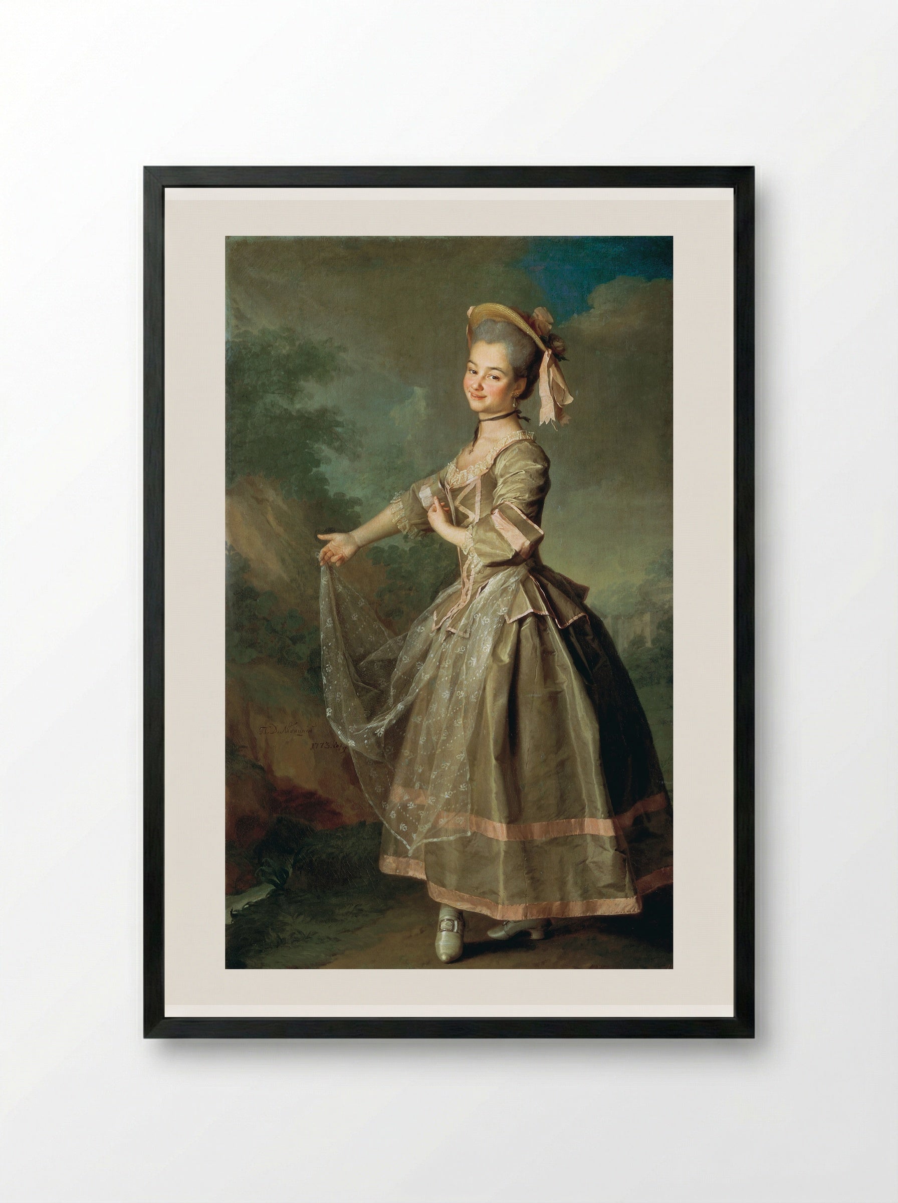 Portrait of Ekaterina Nelidova - Dmitry Levitzky - Framed Print Black