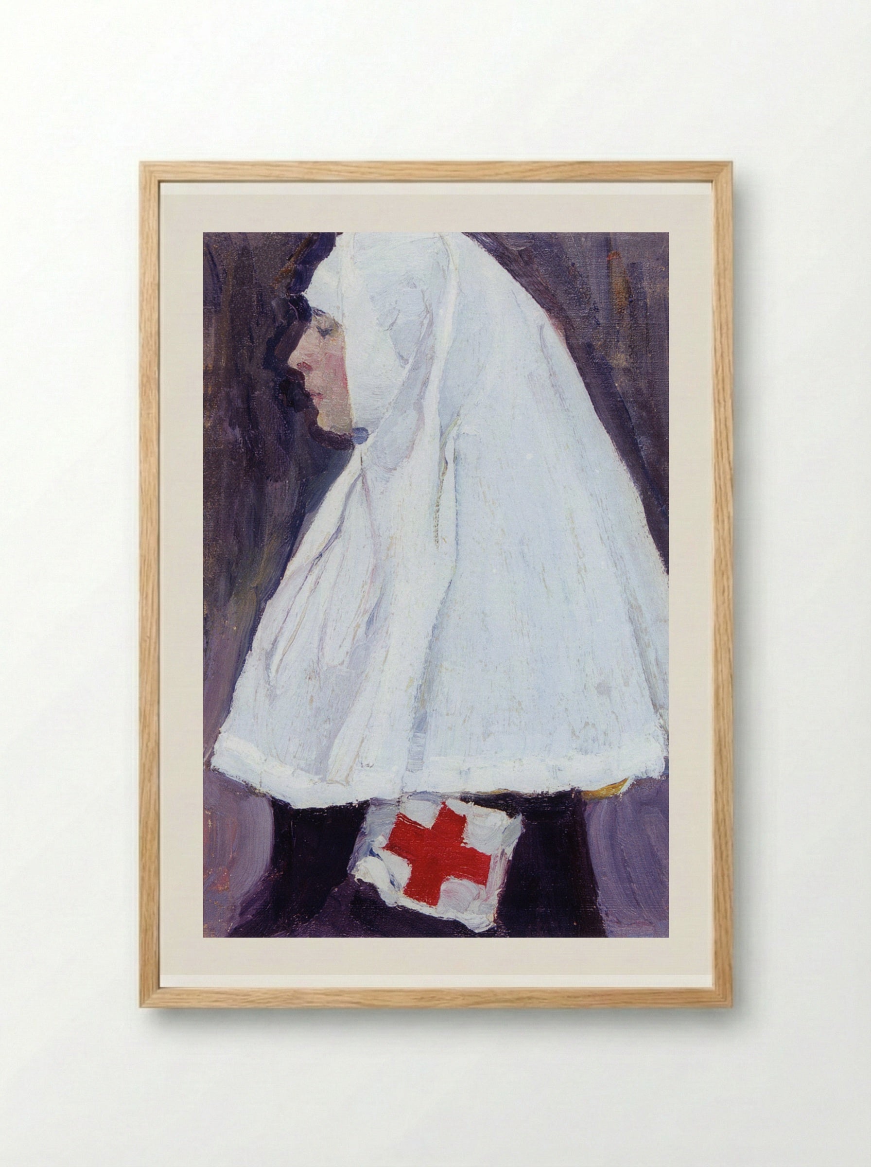 Portrait of Ekaterina Nesterova - Mikhail Nesterov - Framed Print Wood
