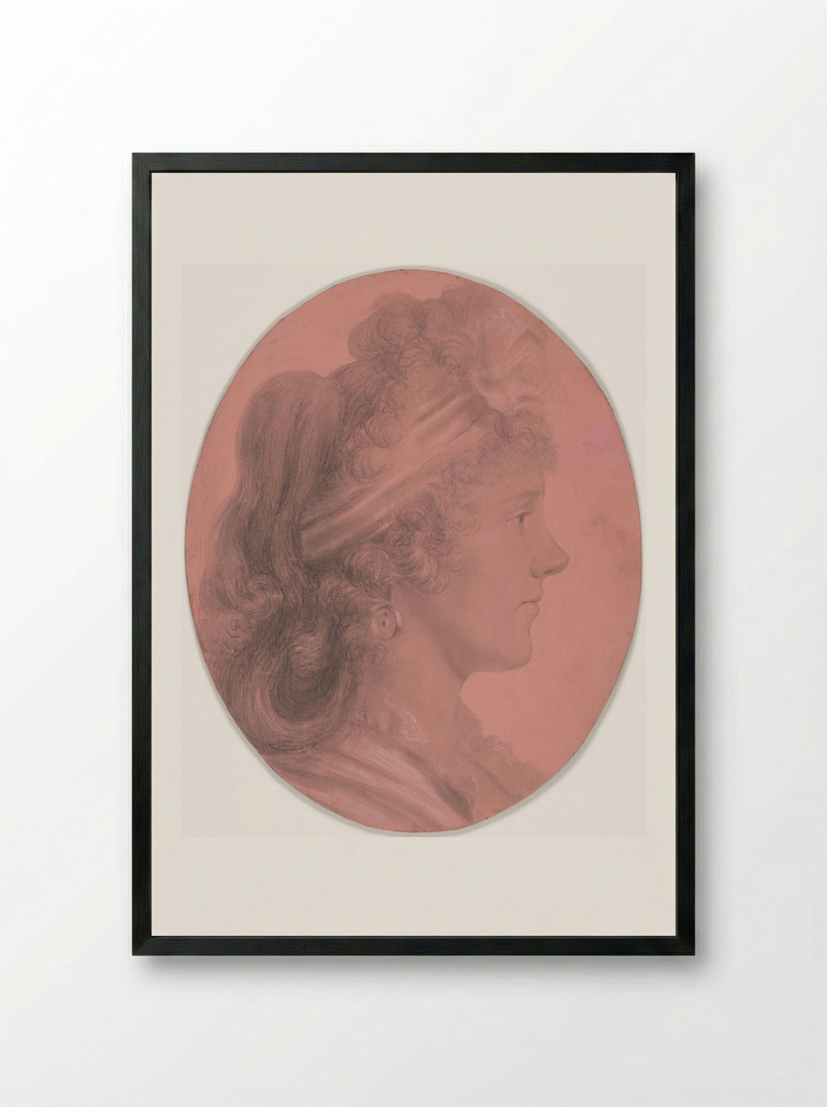 Portrait of Eleanor Ramsay Fitzwilliam - Charles Balthazar Julien Fevret de Saint-Mémin - Framed Print Black