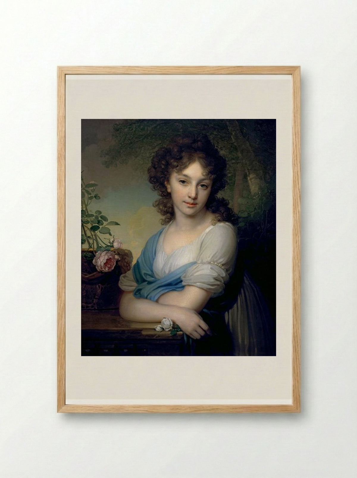 Portrait of Elena Alexandrovna Naryshkina - Vladimir Borovikovsky - Framed Print Wood