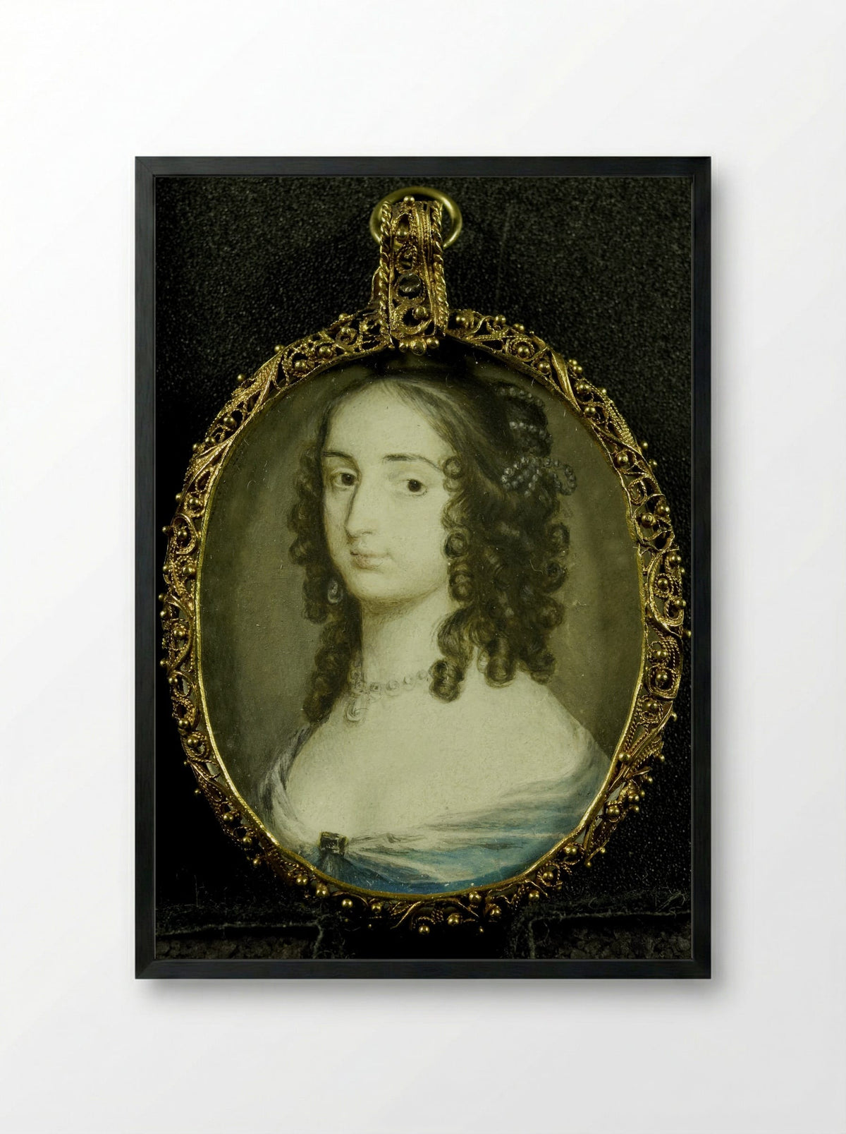 Portrait of Elizabeth of the Palatinate - Alexander Cooper - Framed Print Black