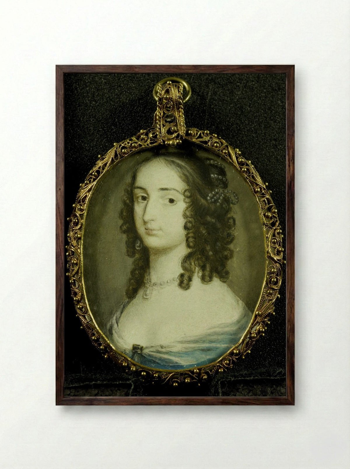 Portrait of Elizabeth of the Palatinate - Alexander Cooper - Framed Print Dark Wood