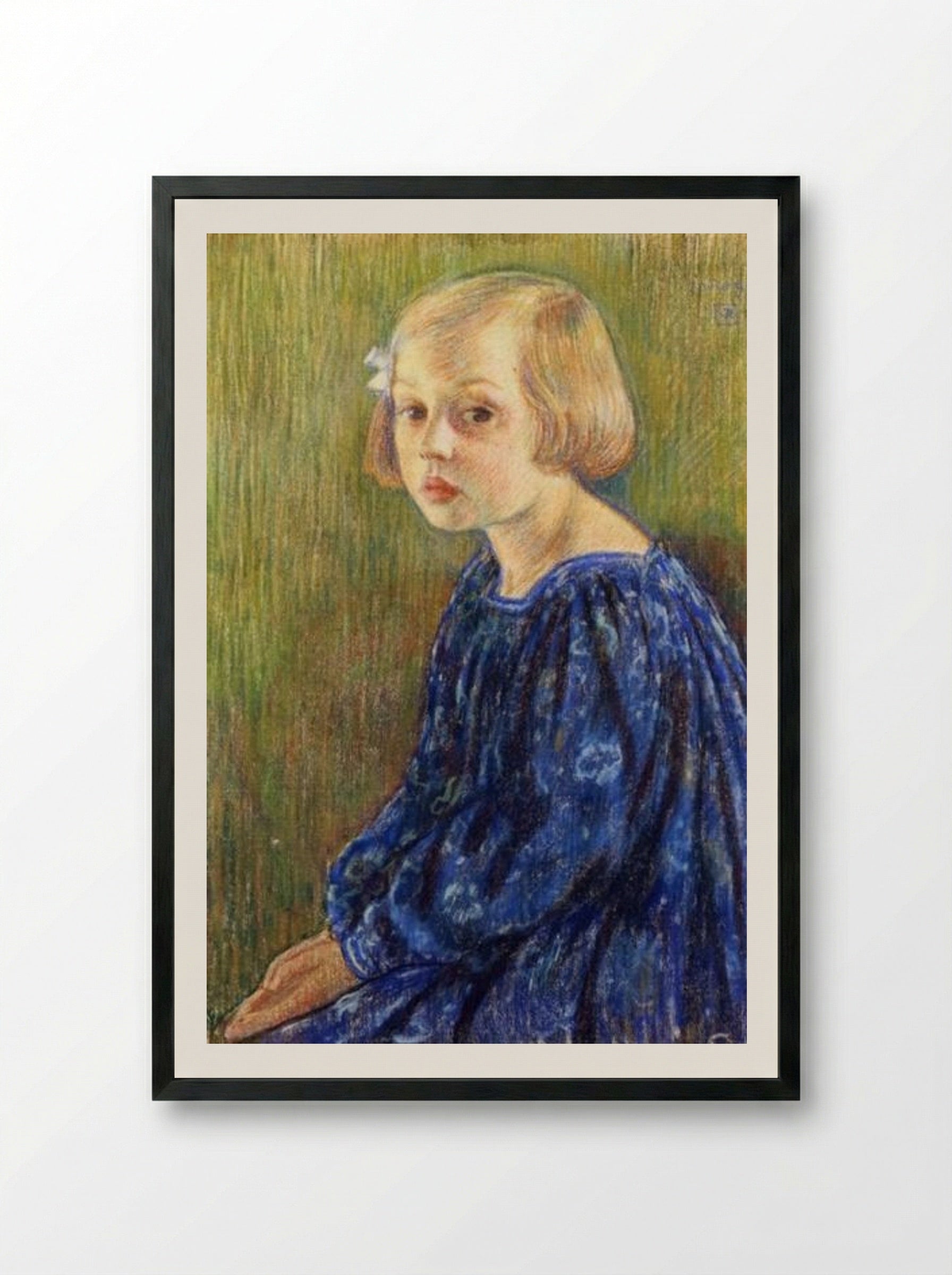 Portrait of Elizabeth van Rysselberghe - Théo van Rysselberghe - Framed Print Black