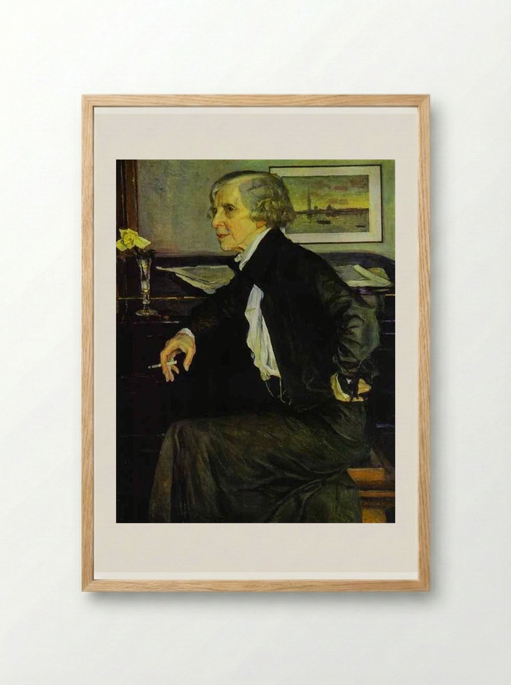 Portrait of Elizaveta Kruglikova - Mikhail Nesterov - Framed Print Wood