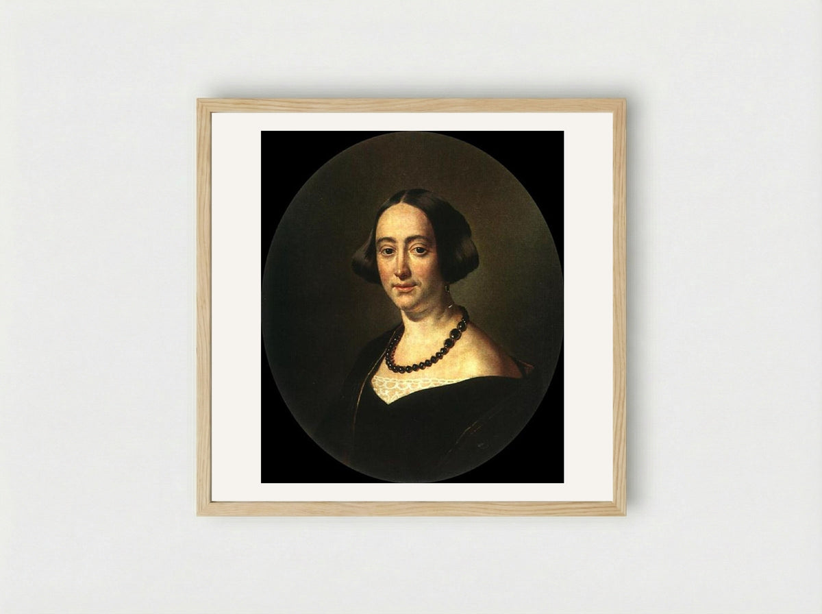 Portrait of Elizaveta Vladimirovna Mazurina - Vasily Tropinin - Framed Print Wood