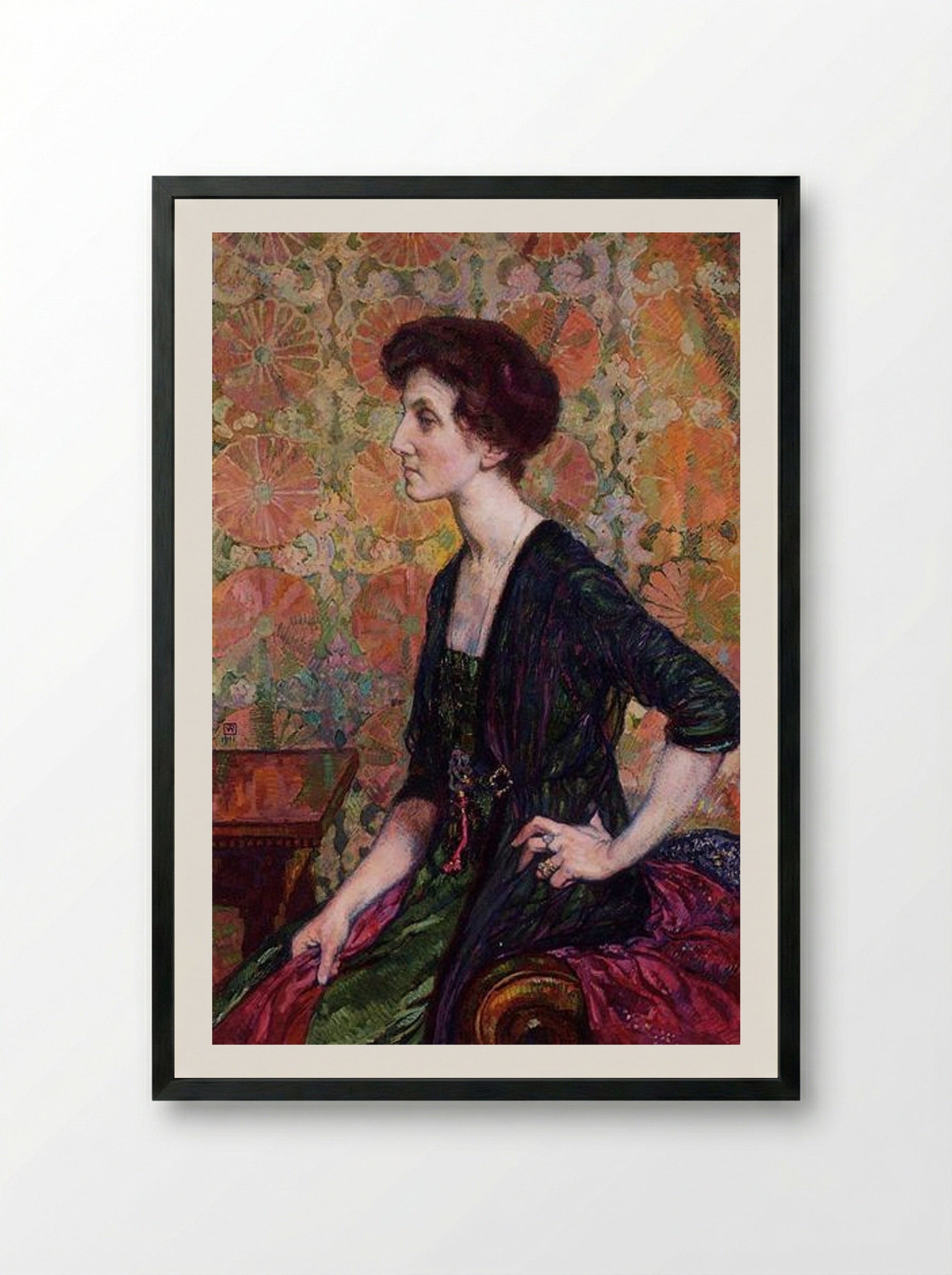 Portrait of Else Lampe Von Quita - Theo van Rysselberghe - Framed Print Black