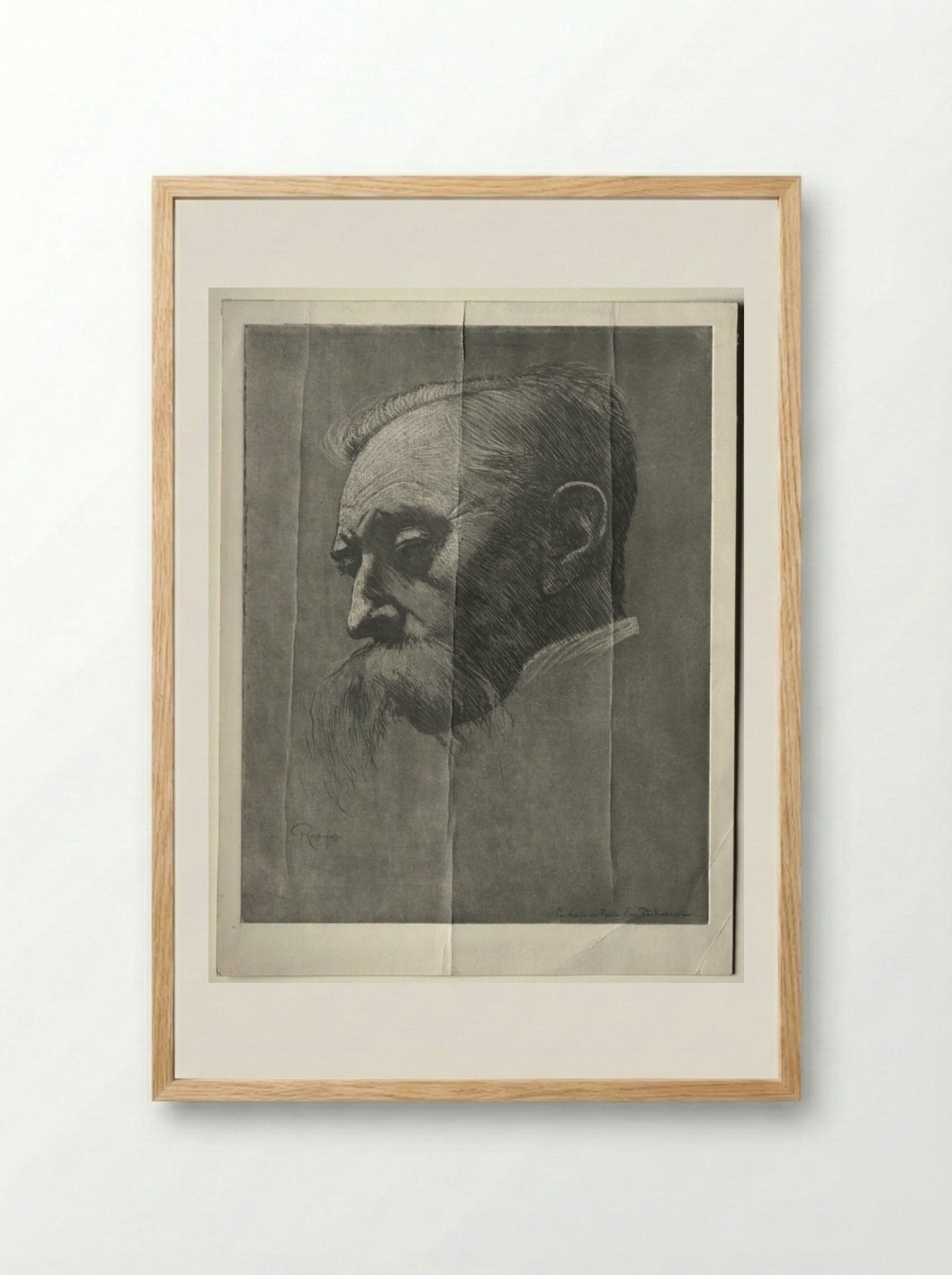 Portrait of Emile Verhaeren - Armand Rassenfosse - Framed Print Wood