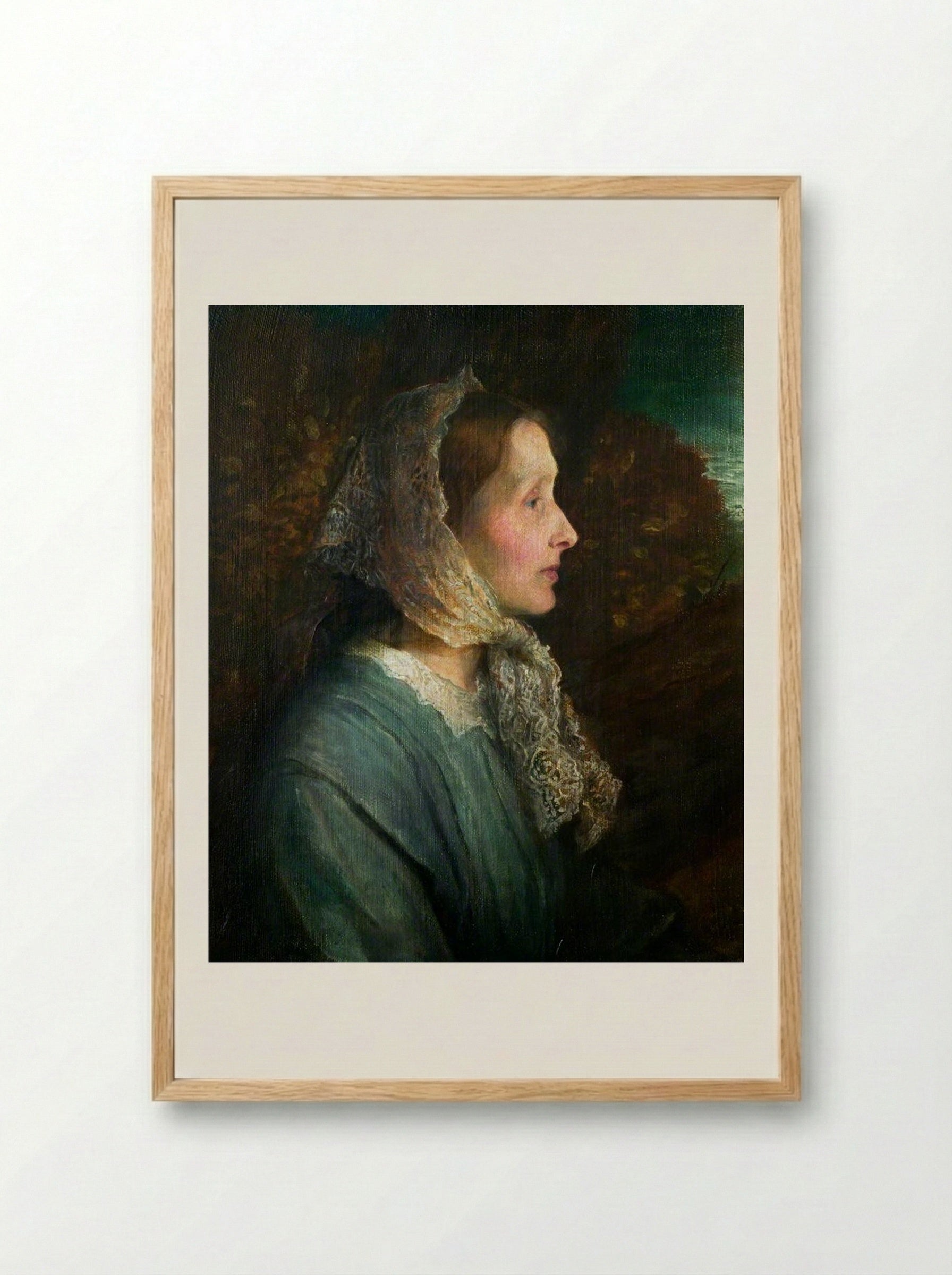 Portrait of Emily, Lady Tennyson - George Frederic Watts - Framed Print Wood