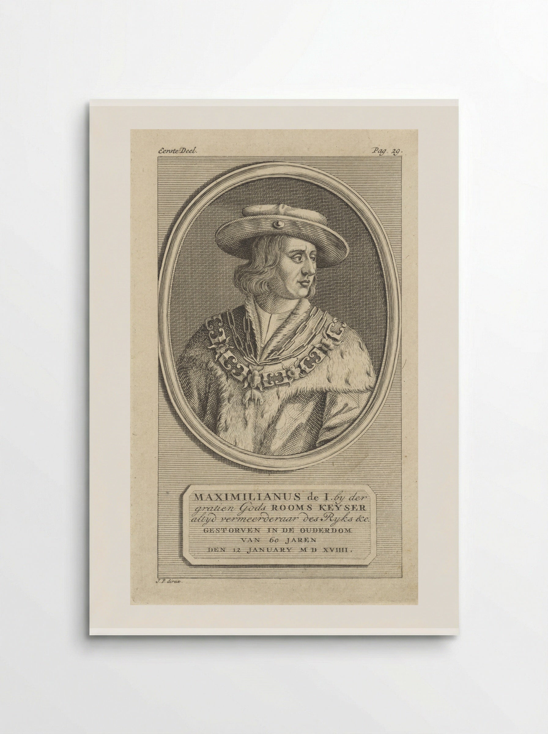 Portrait of Emperor Maximilian I - Jan Punt - Poster