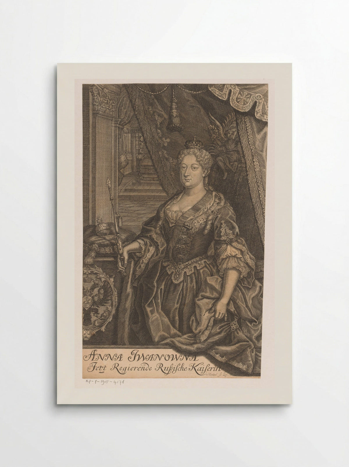 Portrait of Empress Anna of Russia - Johann Georg Mentzel - Poster