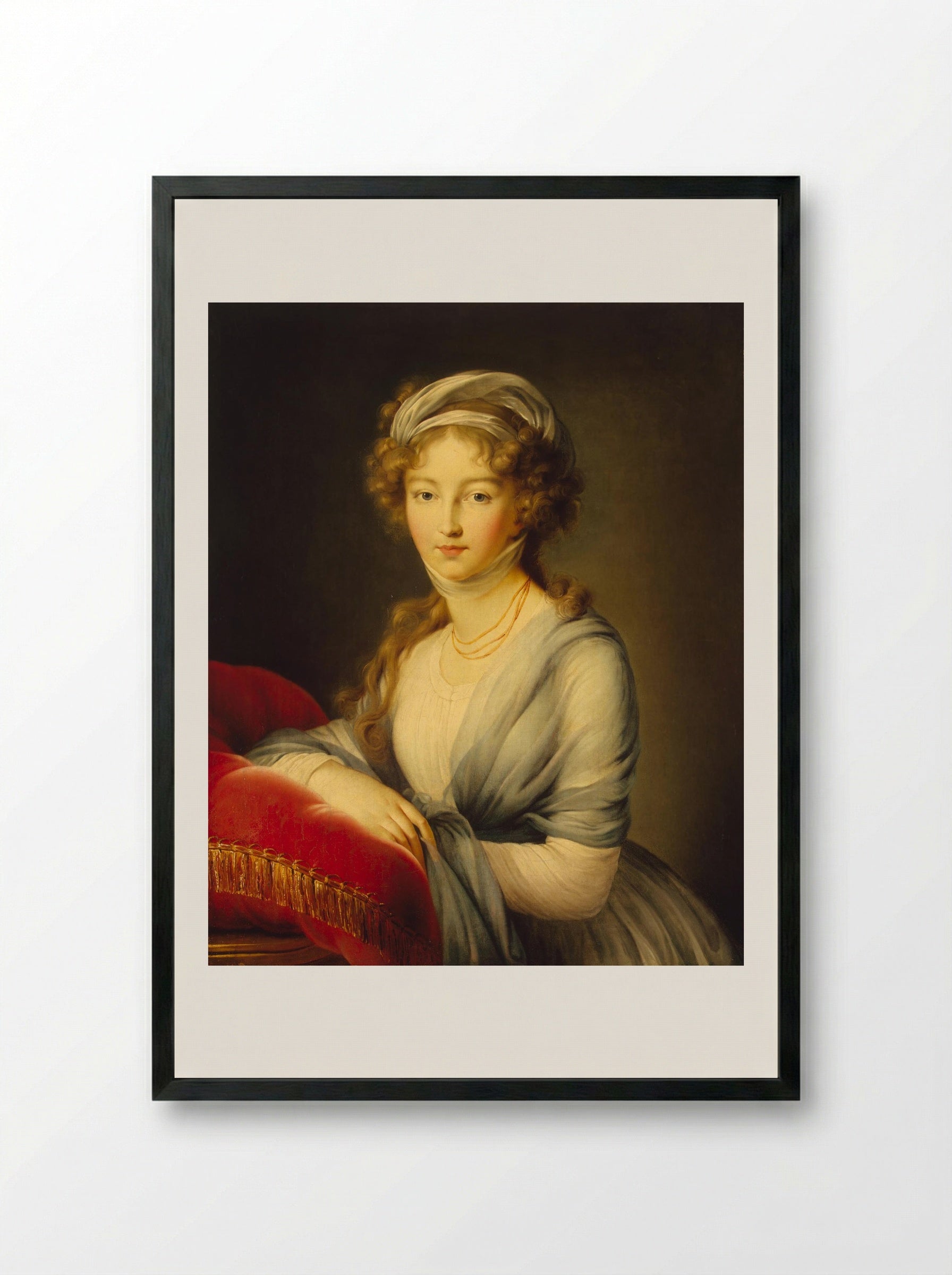 Portrait of Empress Elisabeth Alexeievna of Russia - Louise Elisabeth Vigée Le Brun - Framed Print Black