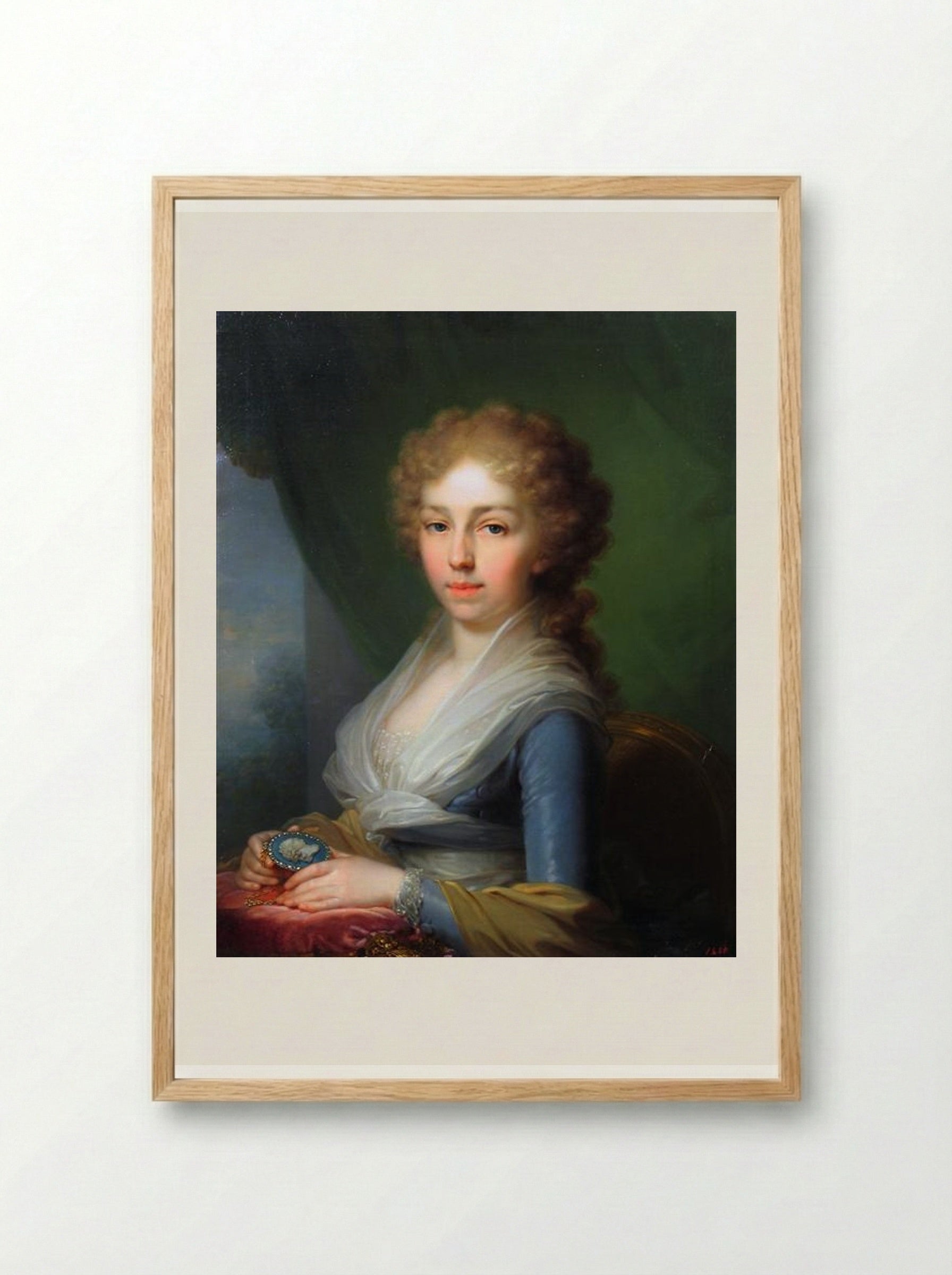 Portrait of Empress Elisabeth Alexeievna - Vladimir Borovikovsky - Framed Print Wood