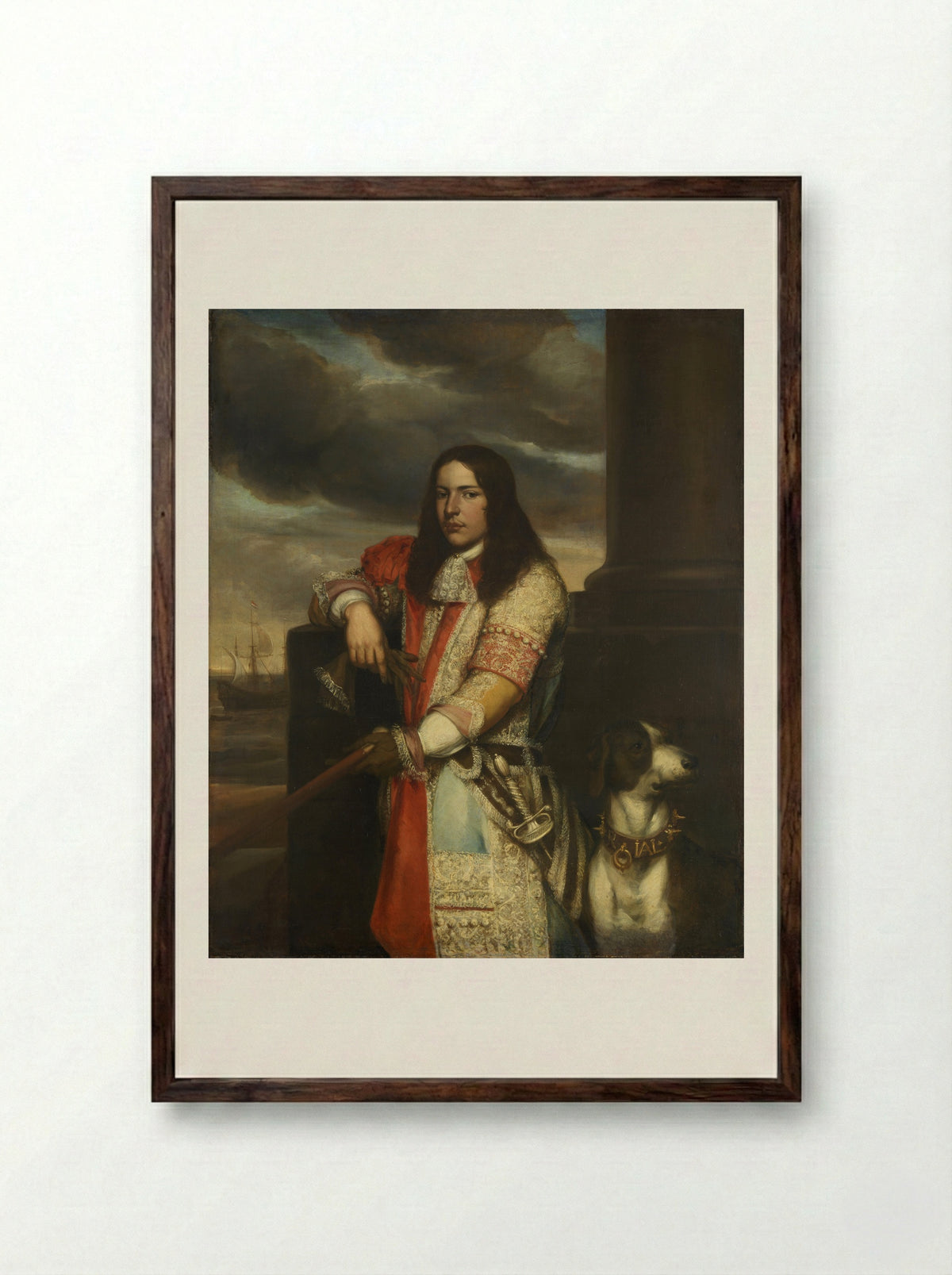 Portrait of Engel de Ruyter - Jan Andrea Lievens - Framed Print Dark Wood
