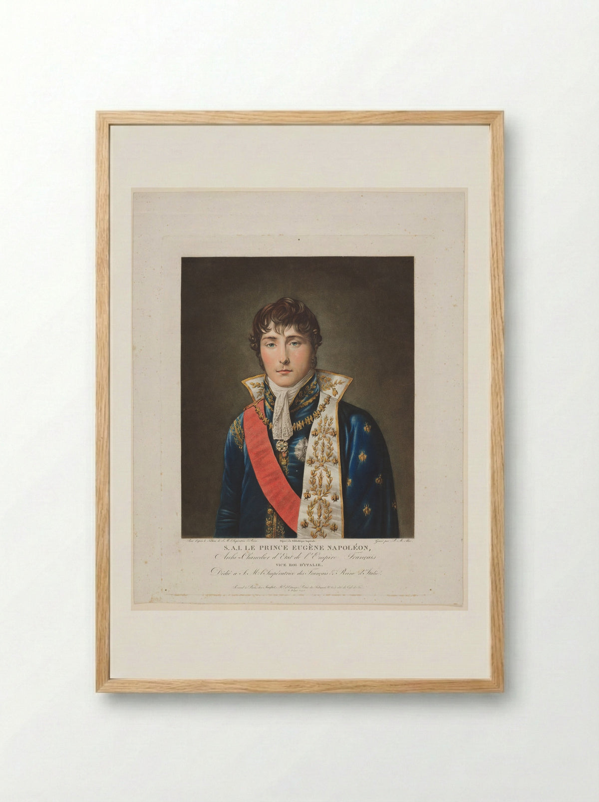 Portrait of Eugène de Beauharnais - Pierre Michel Alix - Framed Print Wood