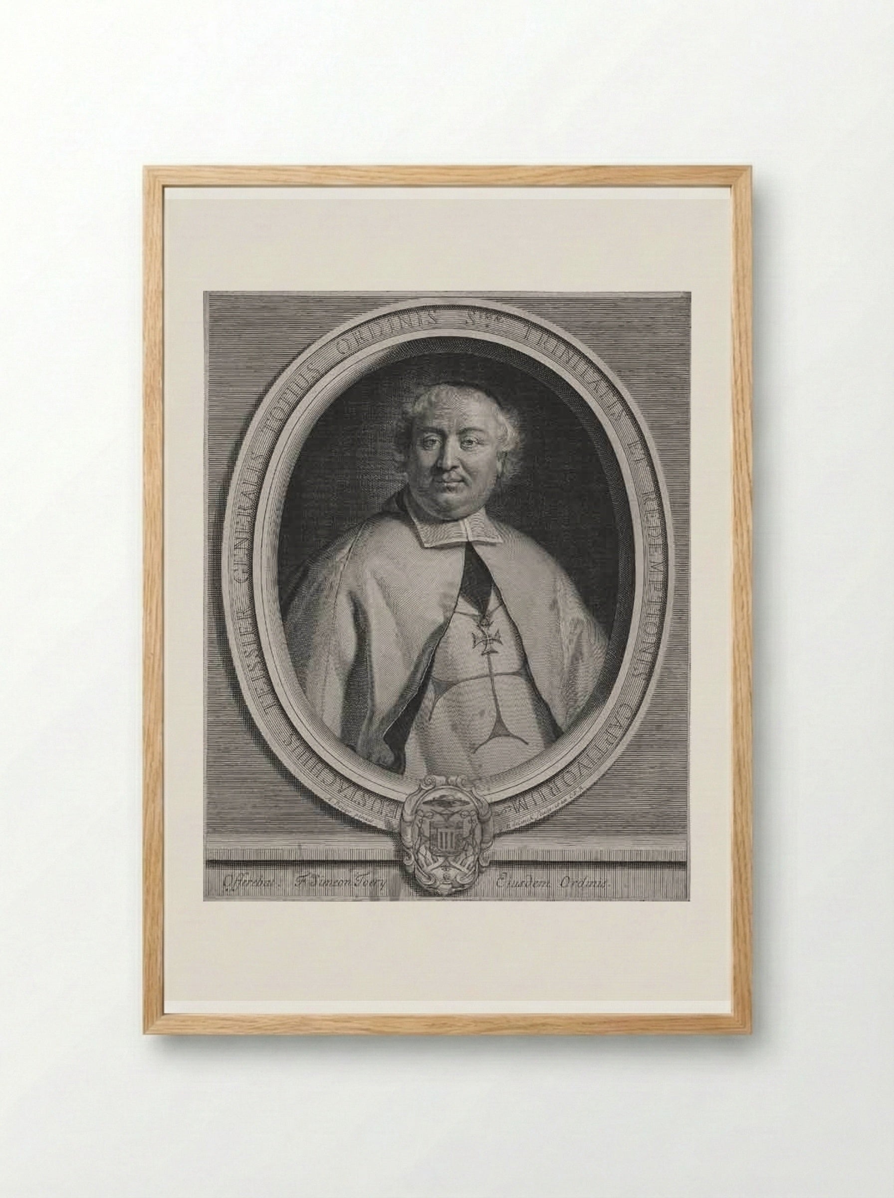 Portrait of Eustache Teissier - Gérard Edelinck - Framed Print Wood