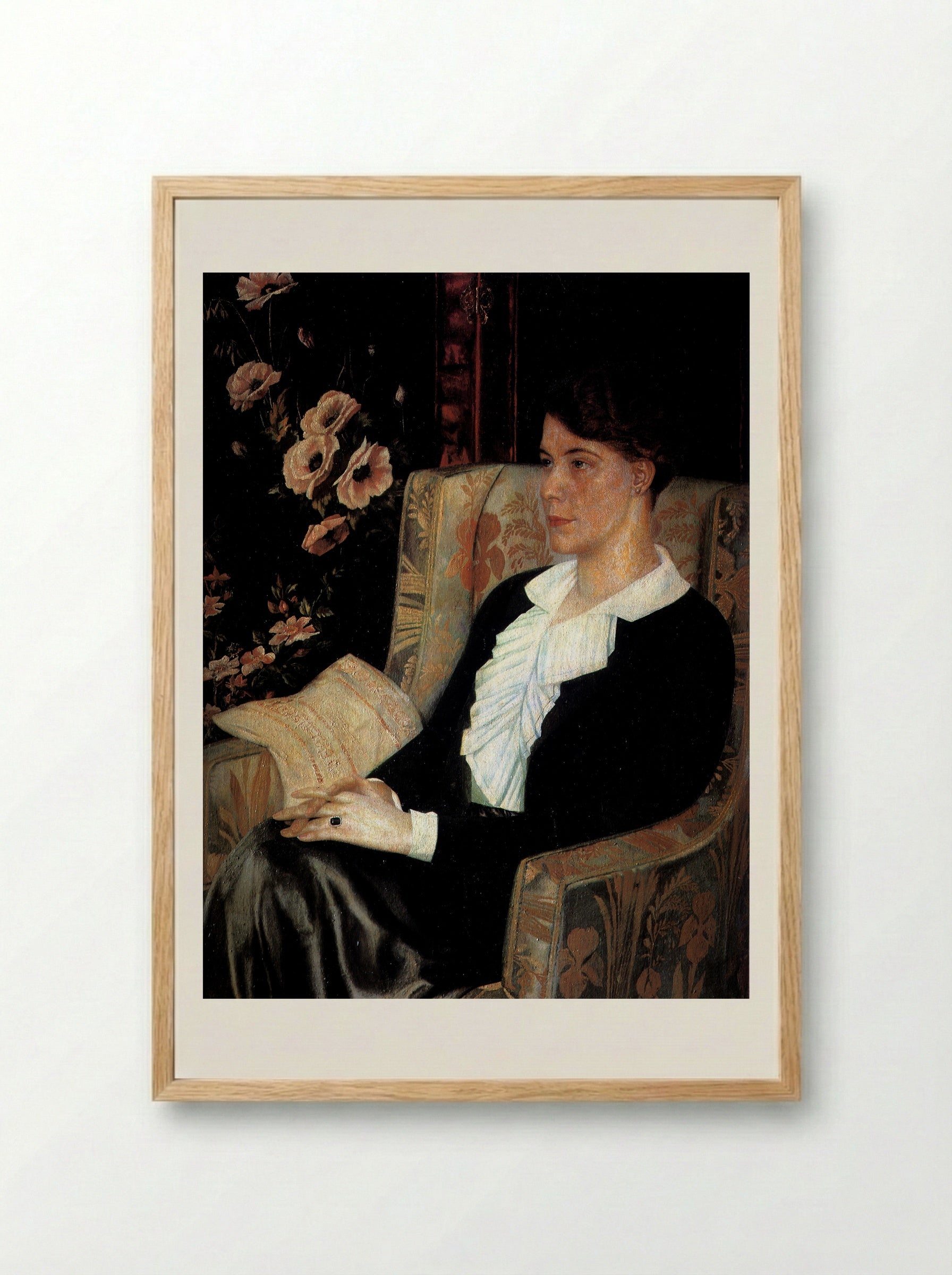 Portrait of Evdokiya Nikolaevna Glebova, the Artist's Sister - Pavel Filonov - Framed Print Wood