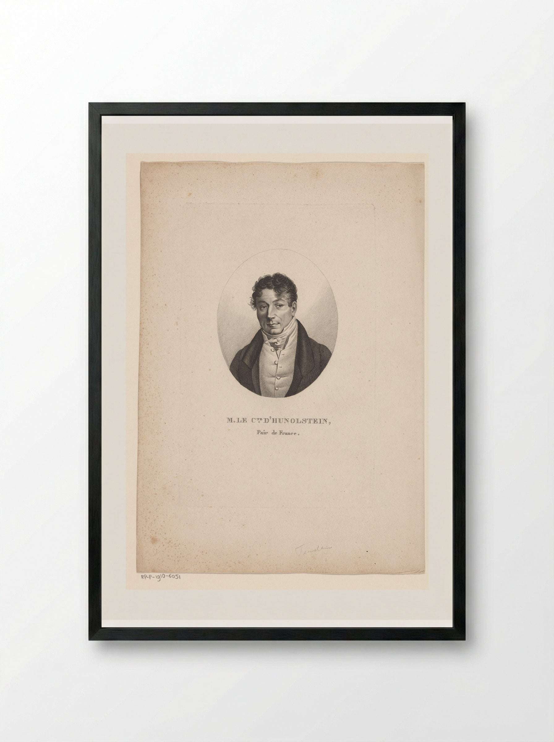 Portrait of Félix-Philippe-Charles d'Hunolstein - Ambroise Tardieu - Framed Print Black