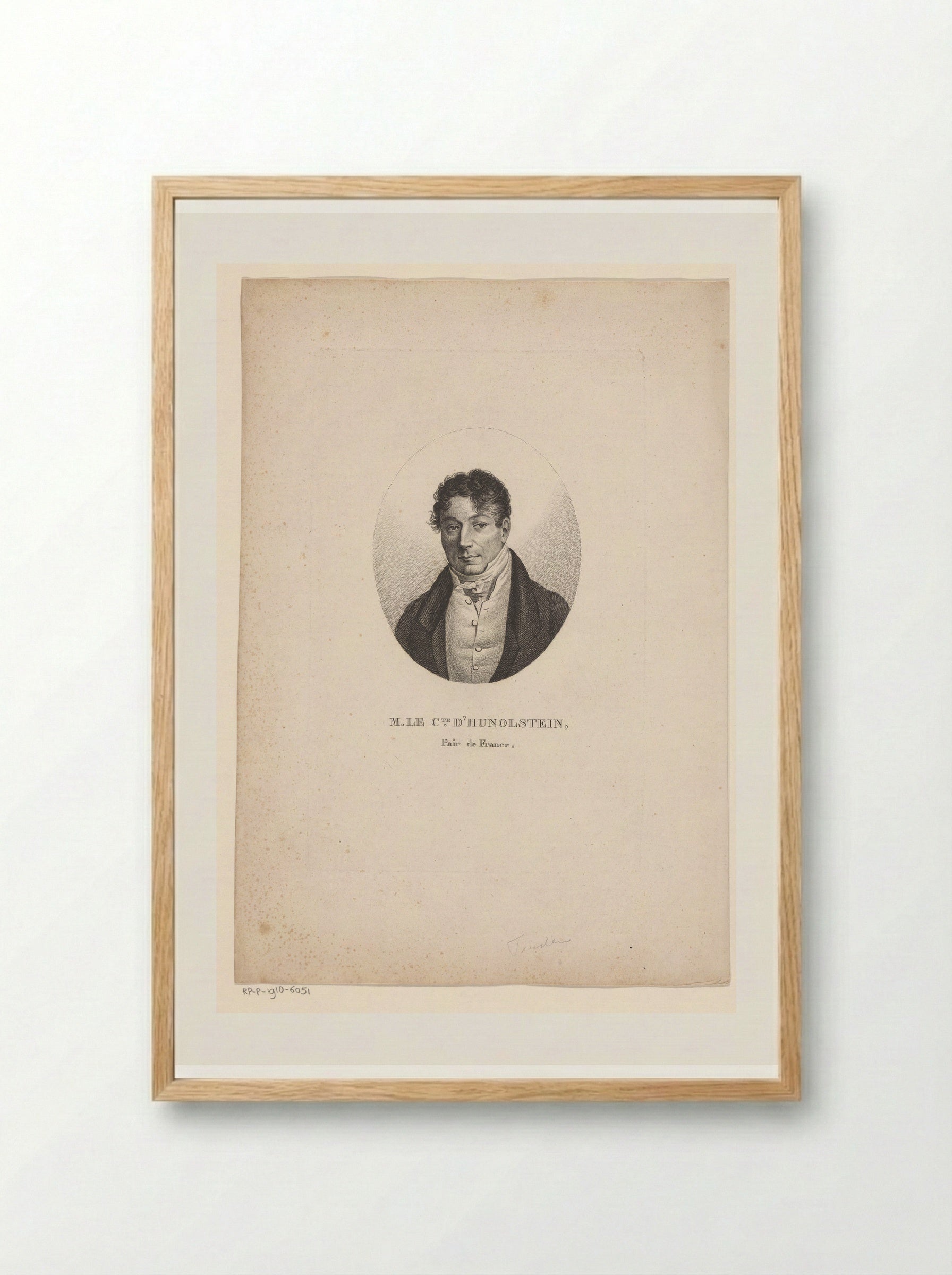 Portrait of Félix-Philippe-Charles d'Hunolstein - Ambroise Tardieu - Framed Print Wood