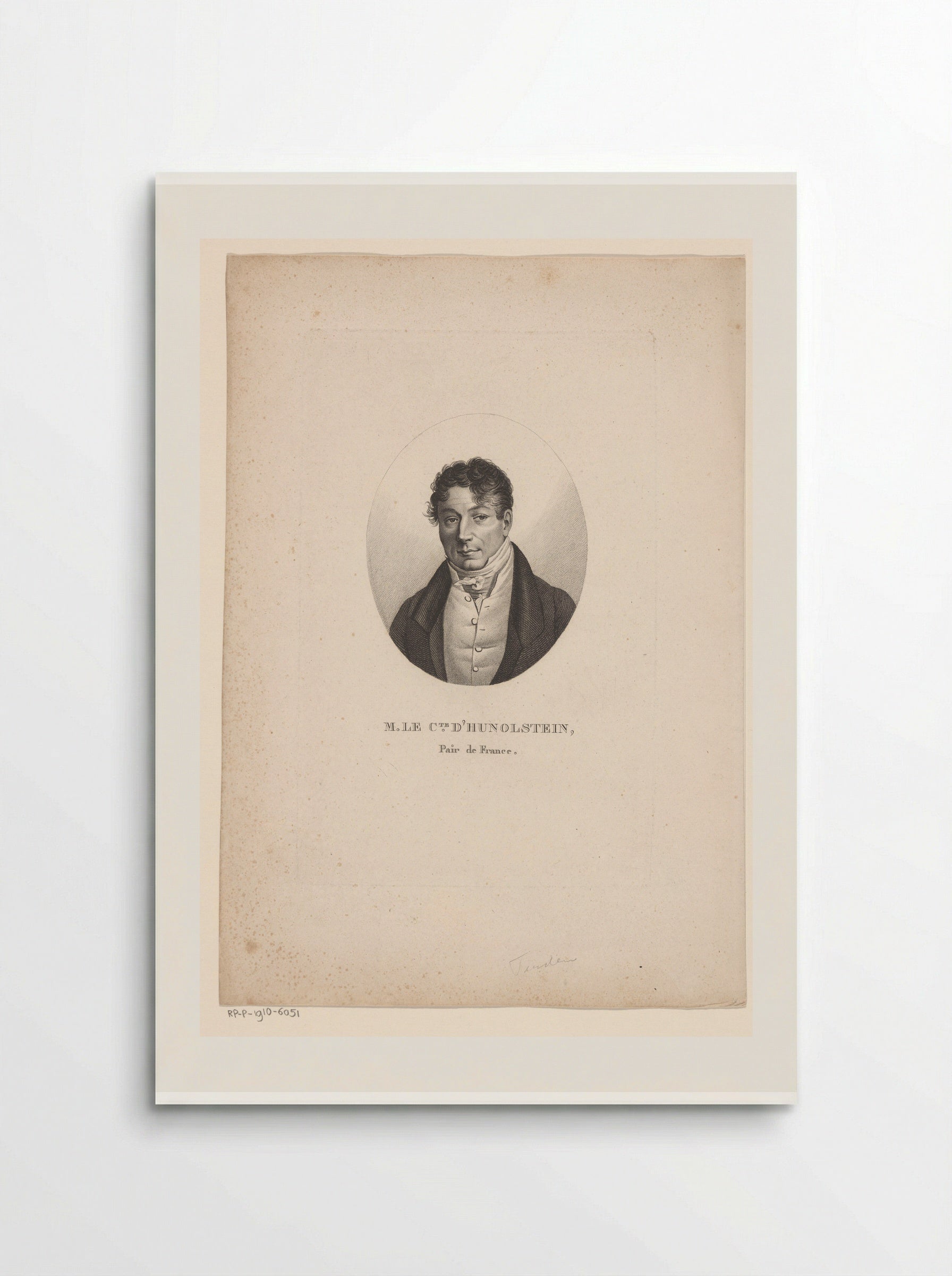 Portrait of Félix-Philippe-Charles d'Hunolstein - Ambroise Tardieu - Poster