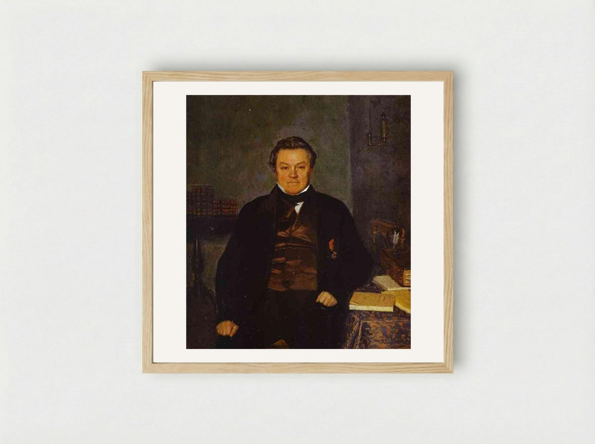 Portrait of F. Ye. Yakovlev - Pavel Fedotov - Framed Print Wood