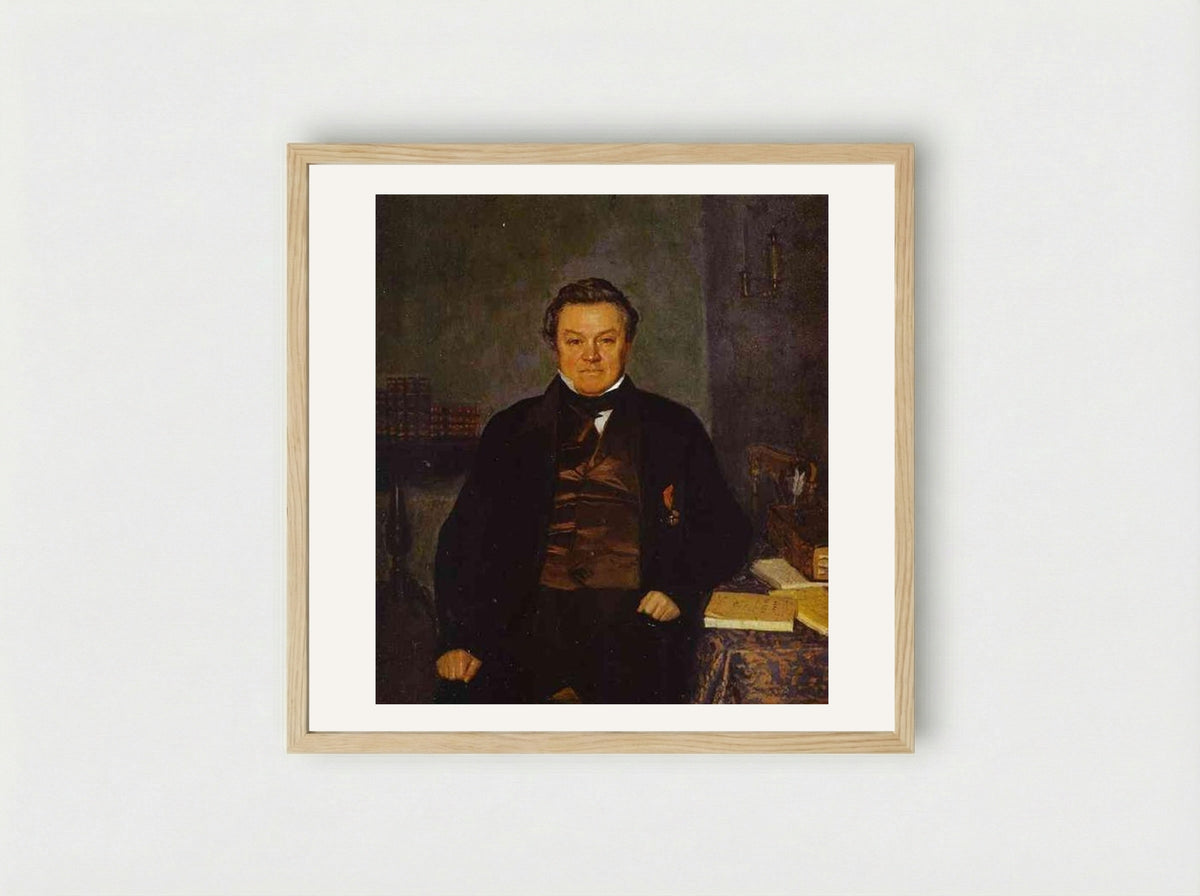 Portrait of F. Ye. Yakovlev - Pavel Fedotov - Framed Print Wood