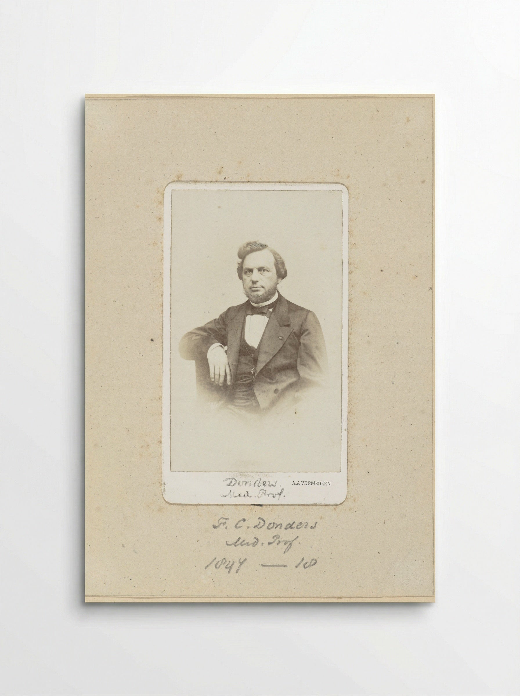 Portrait of F.C. Donders, Professor of Medicine - Abraham Adrianus Vermeulen - Poster