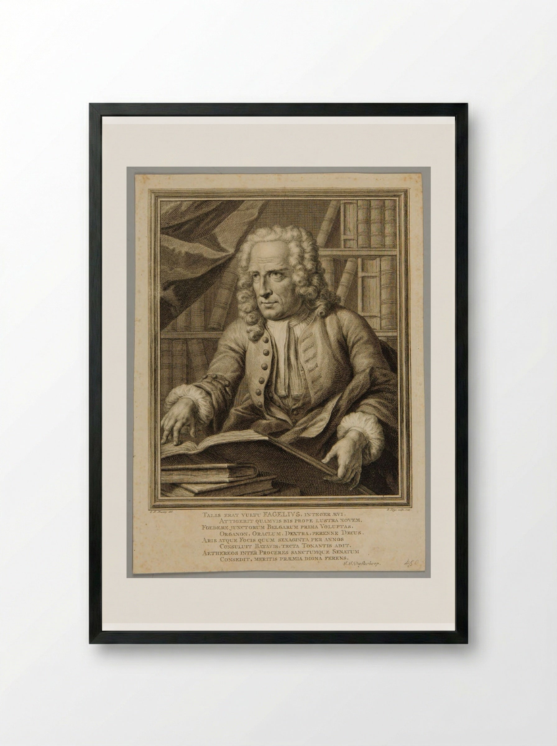 Portrait of Fagelius - Pieter Tanjé - Framed Print Black
