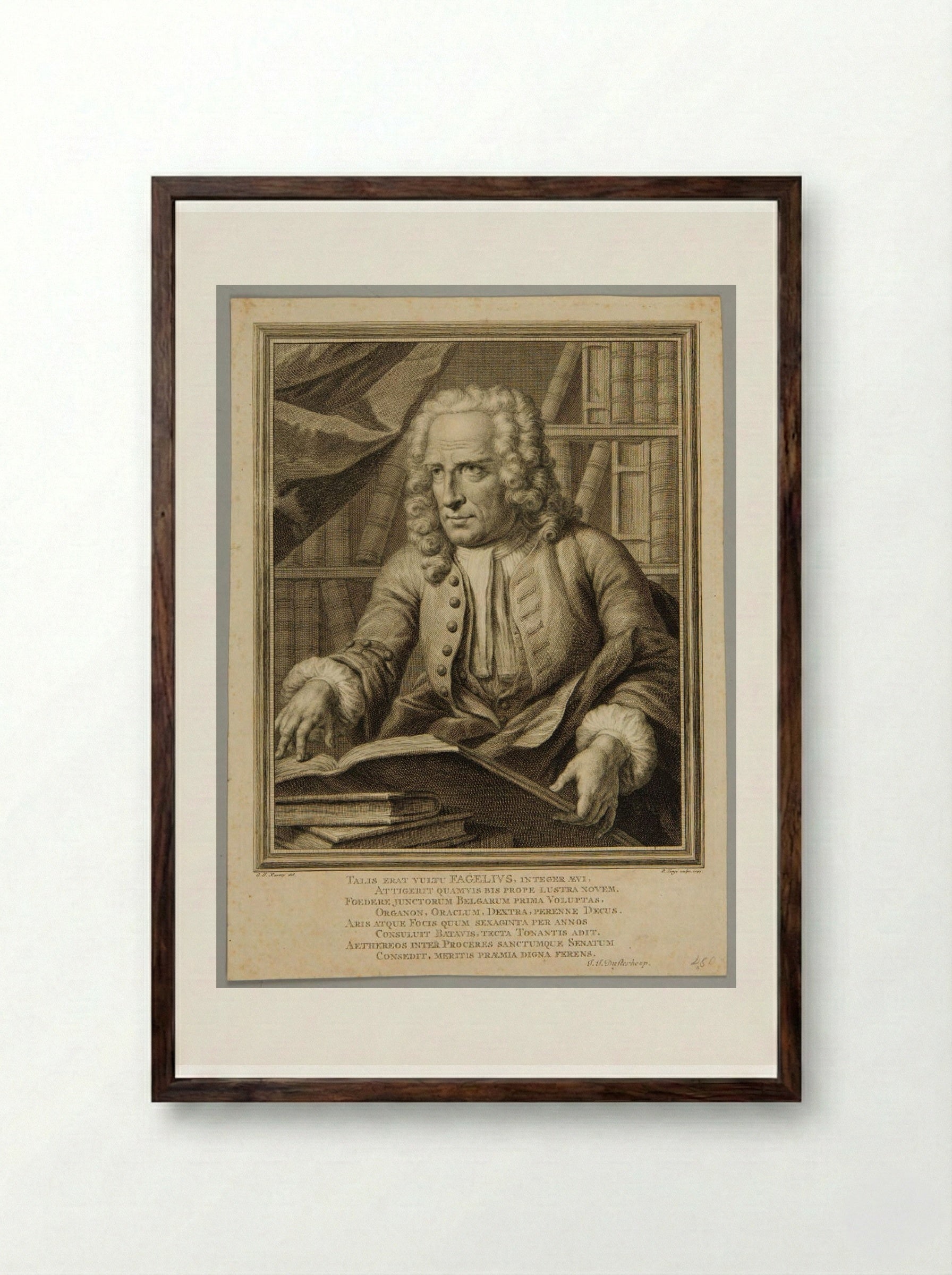 Portrait of Fagelius - Pieter Tanjé - Framed Print Dark Wood