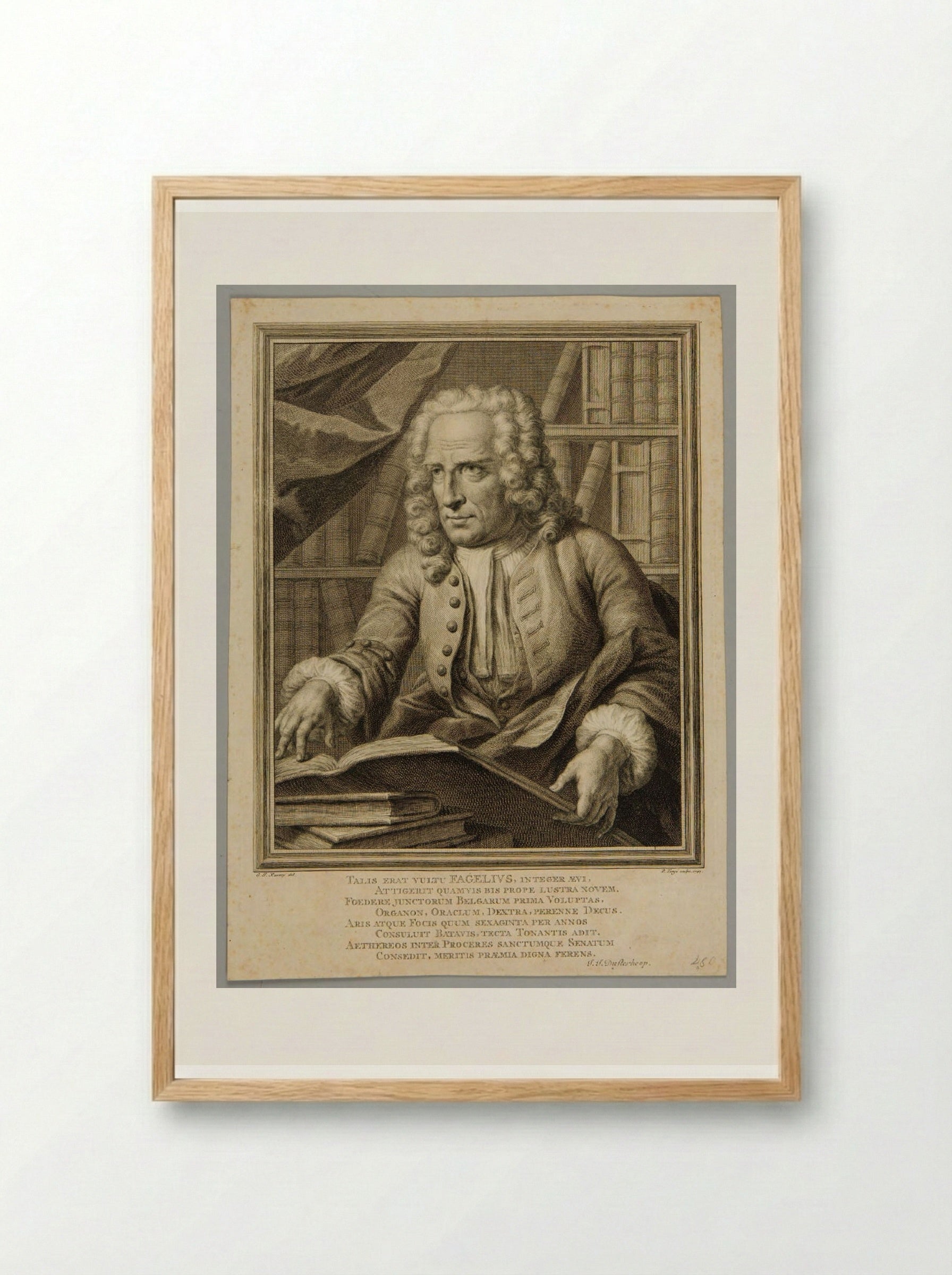 Portrait of Fagelius - Pieter Tanjé - Framed Print Wood