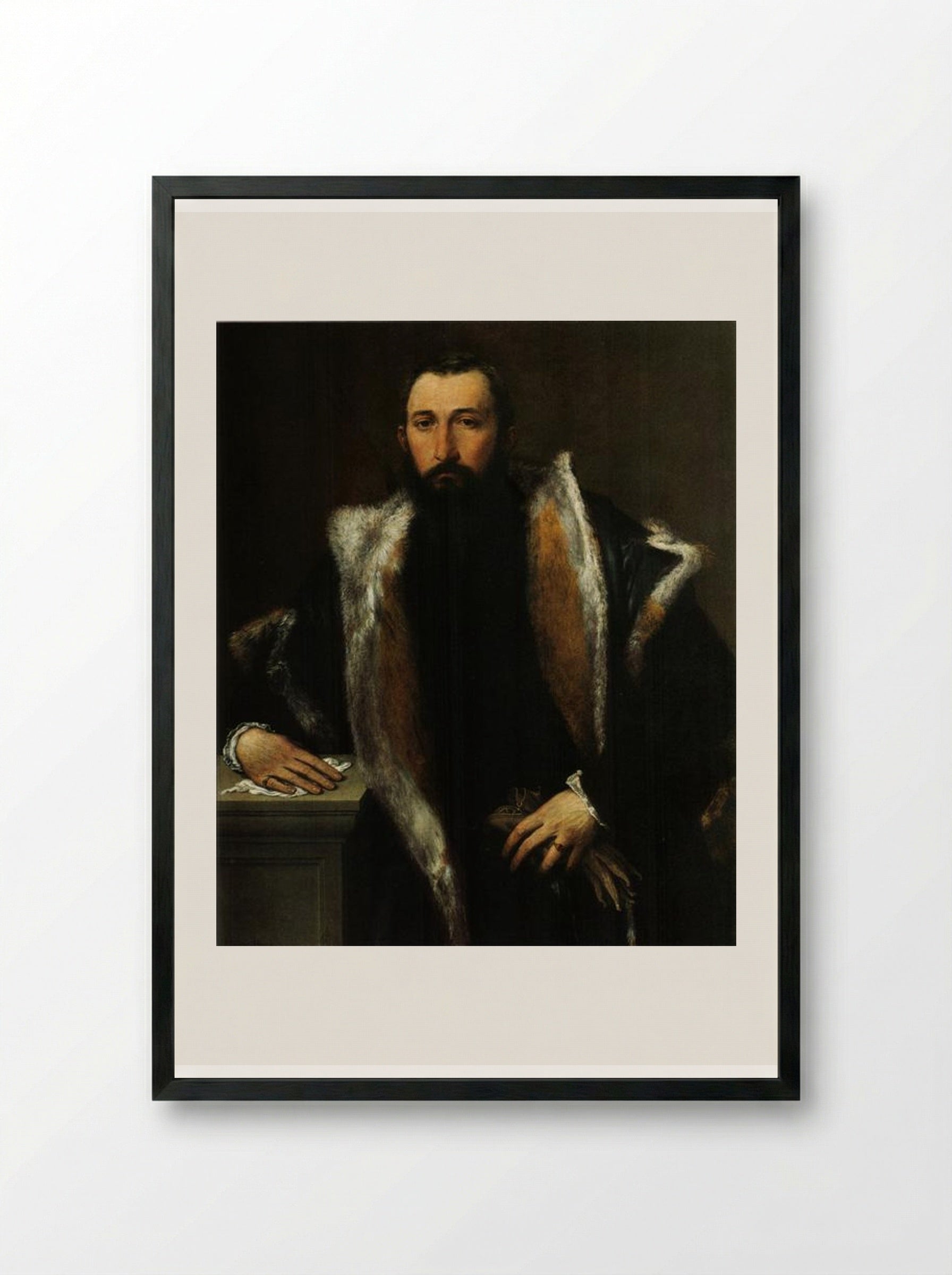 Portrait of Febo da Brescia - Lorenzo Lotto - Framed Print Black