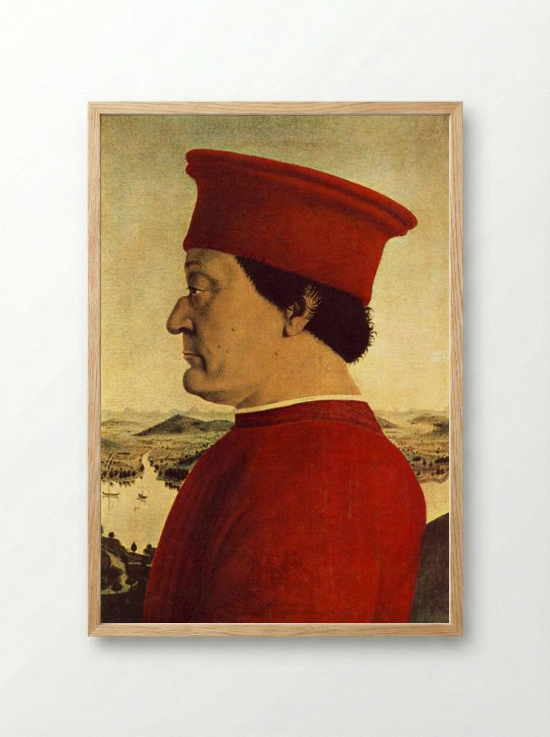 Portrait of Federigo da Montefeltro - Piero della Francesca - Framed Print Wood