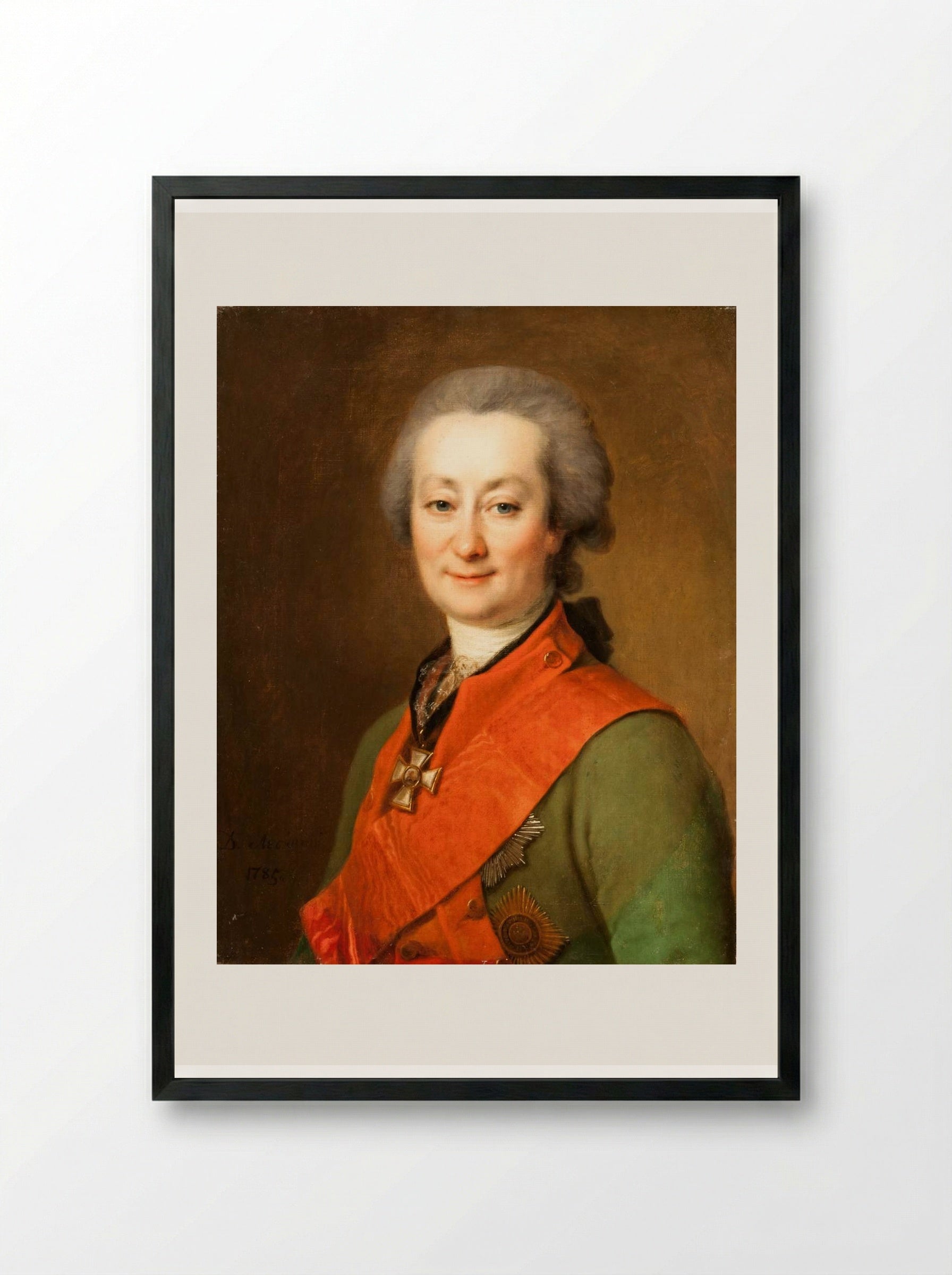 Portrait of Fedor Orlov - Dmitry Levitzky - Framed Print Black