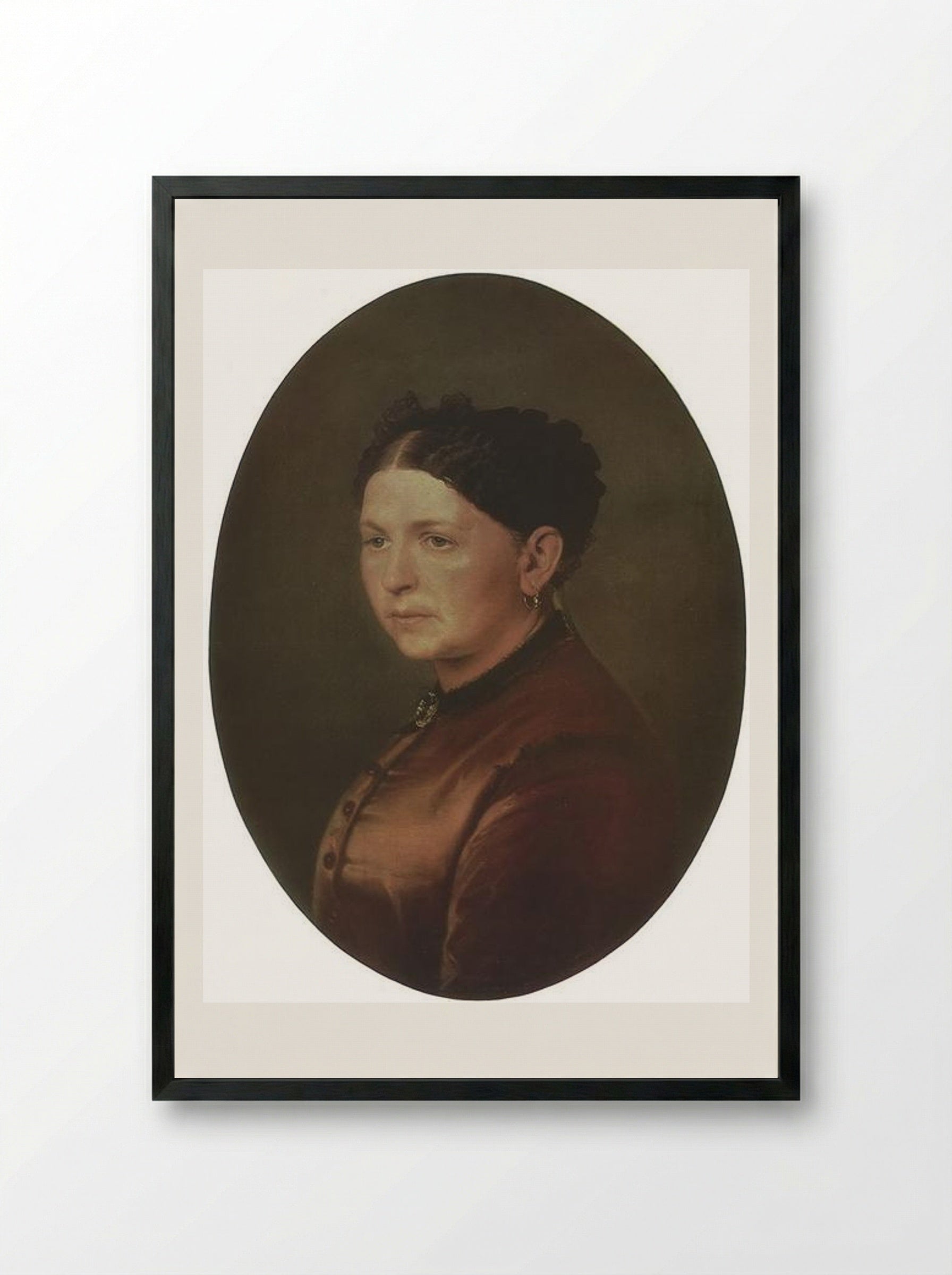 Portrait of Feodosya Resanova - Vasily Perov - Framed Print Black