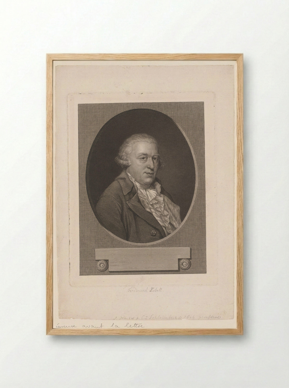 Portrait of Ferdinand Kobell - Christian Jakob Schlotterbeck - Framed Print Wood