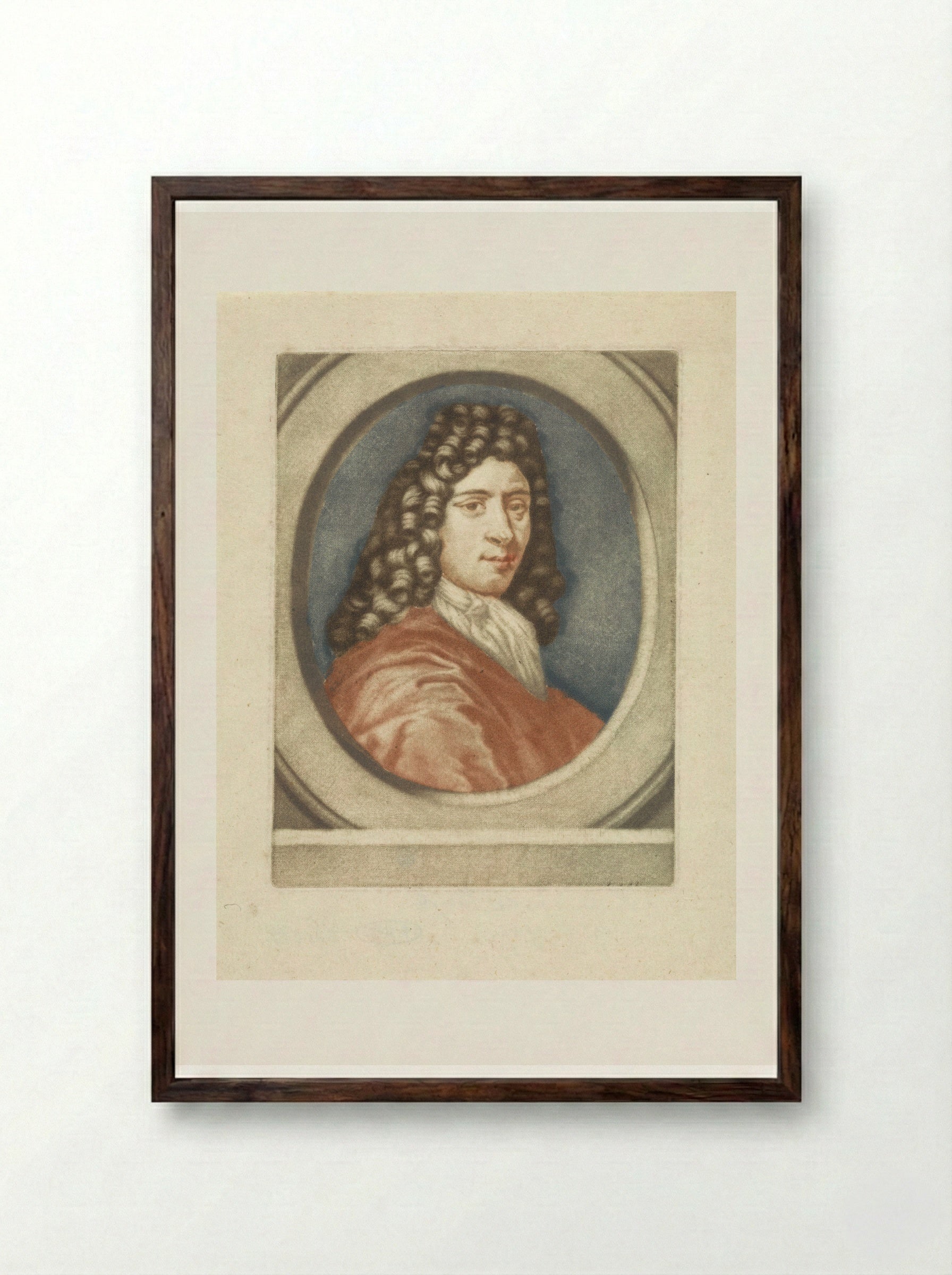 Portrait of Frère Jacques de Beaulieu as a Hermit - Pieter van den Berge - Framed Print Dark Wood