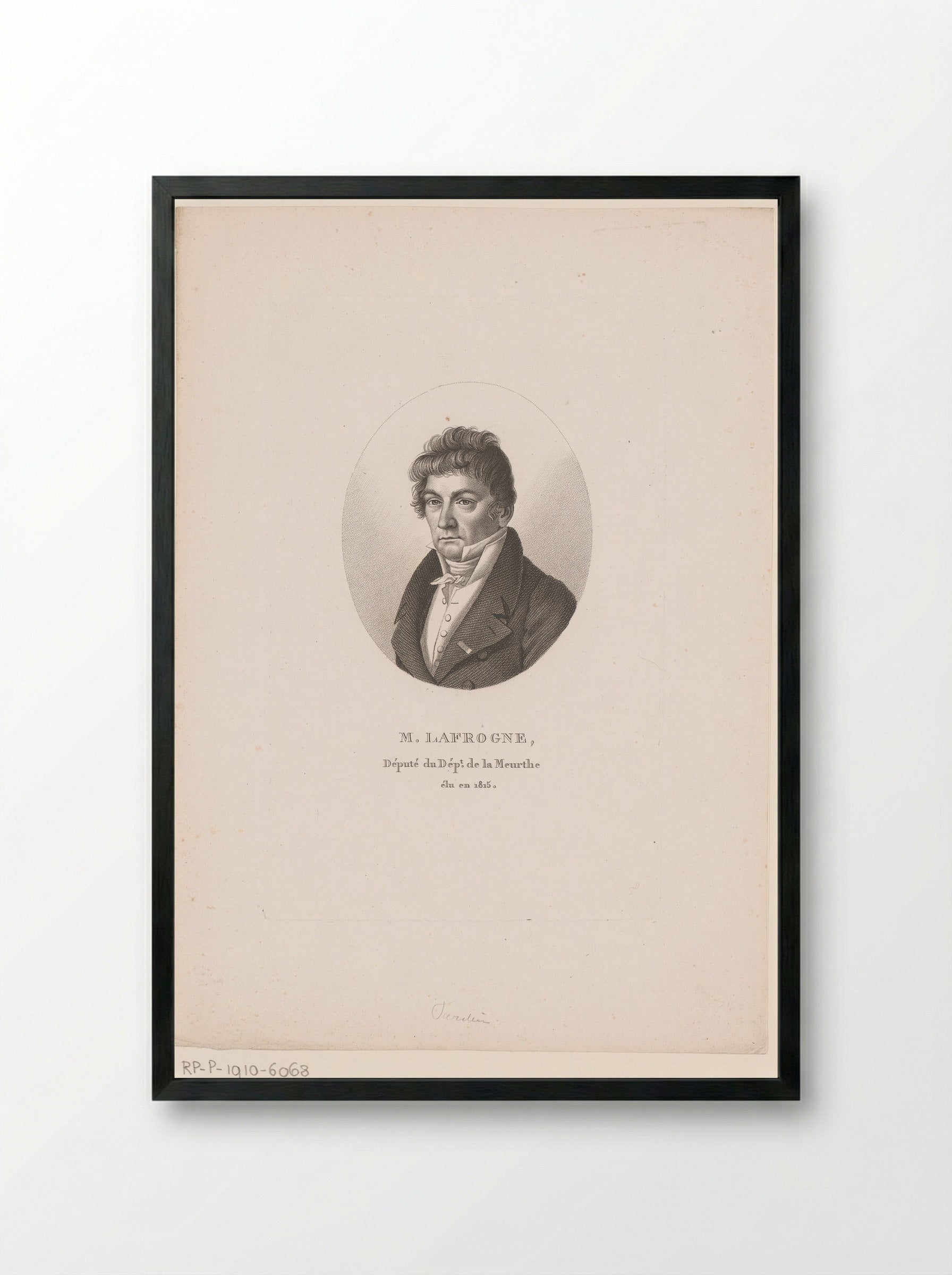 Portrait of François Balthazar Lafrogne - Ambroise Tardieu - Framed Print Black