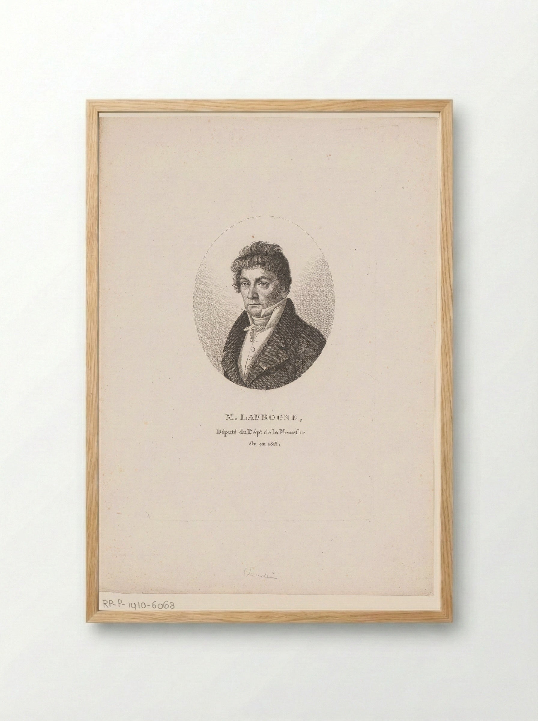 Portrait of François Balthazar Lafrogne - Ambroise Tardieu - Framed Print Wood