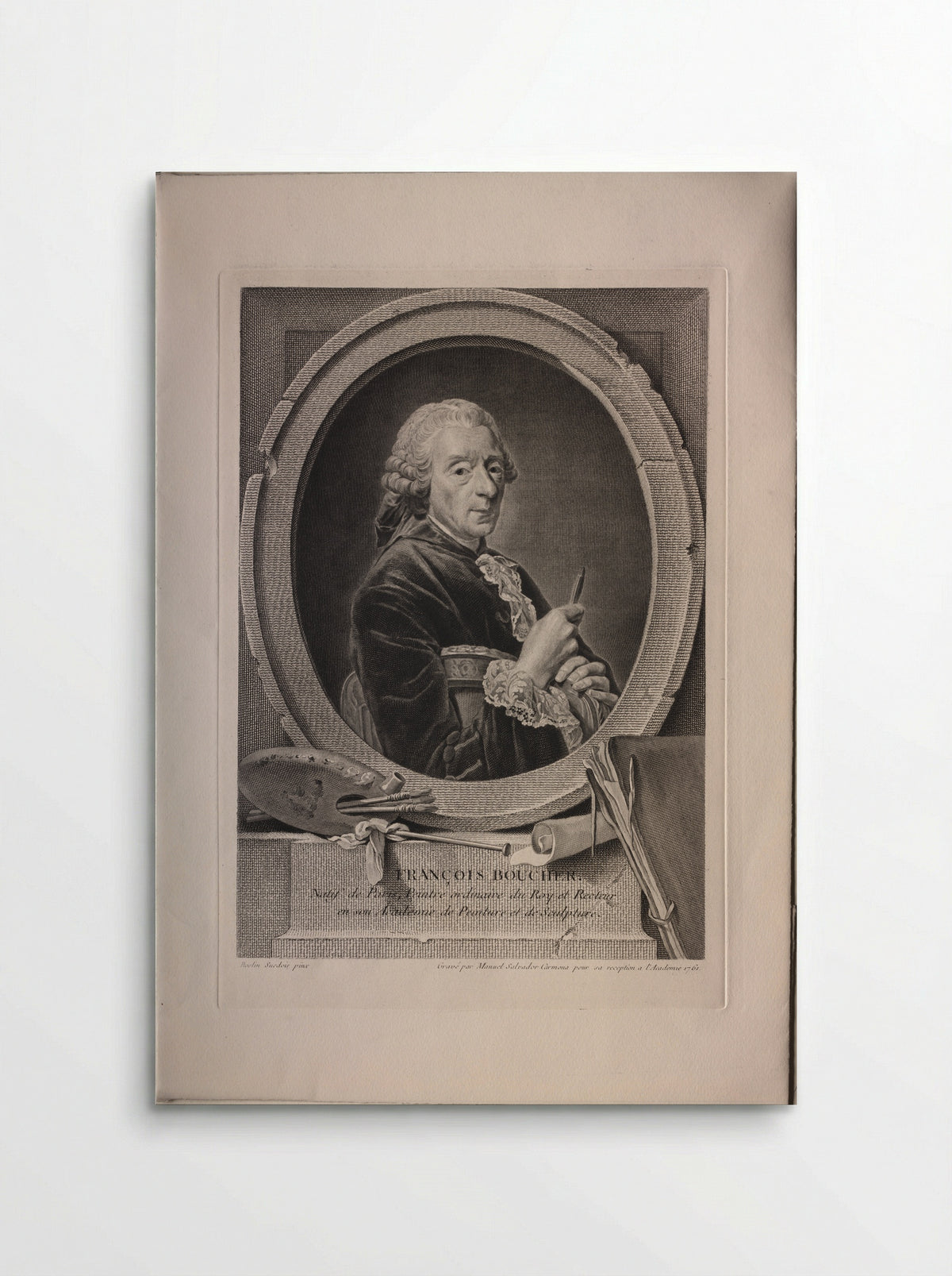 Portrait of François Boucher - Manuel Salvador Carmona - Poster