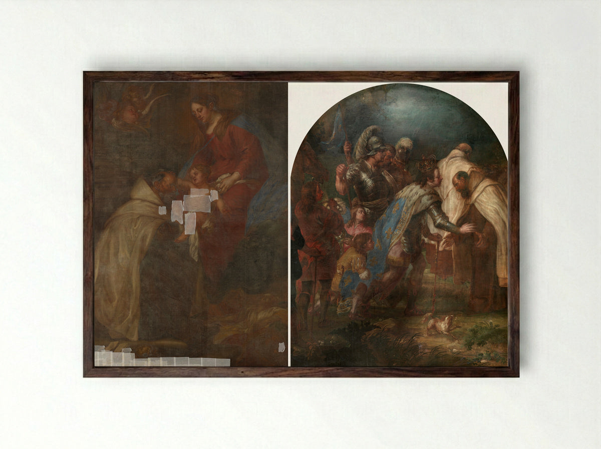 Portrait of François de Gand-Villain, Bishop of Tournai - Lucas Franchoys (II) - Framed Print Dark Wood