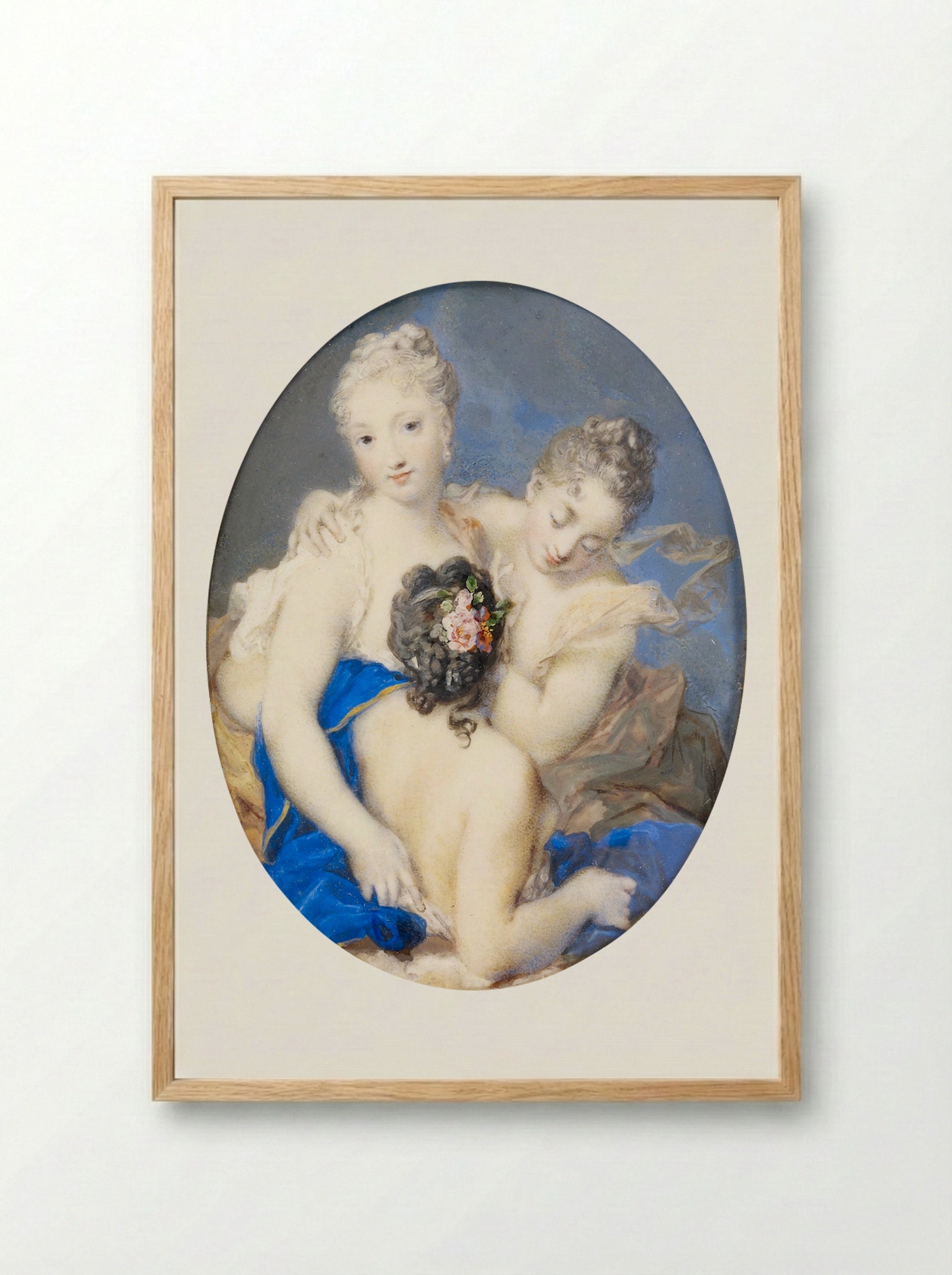 Portrait of Françoise Marie de Bourbon, Duchess of Orléans, as Amphitrite - Rosalba Carriera - Framed Print Wood