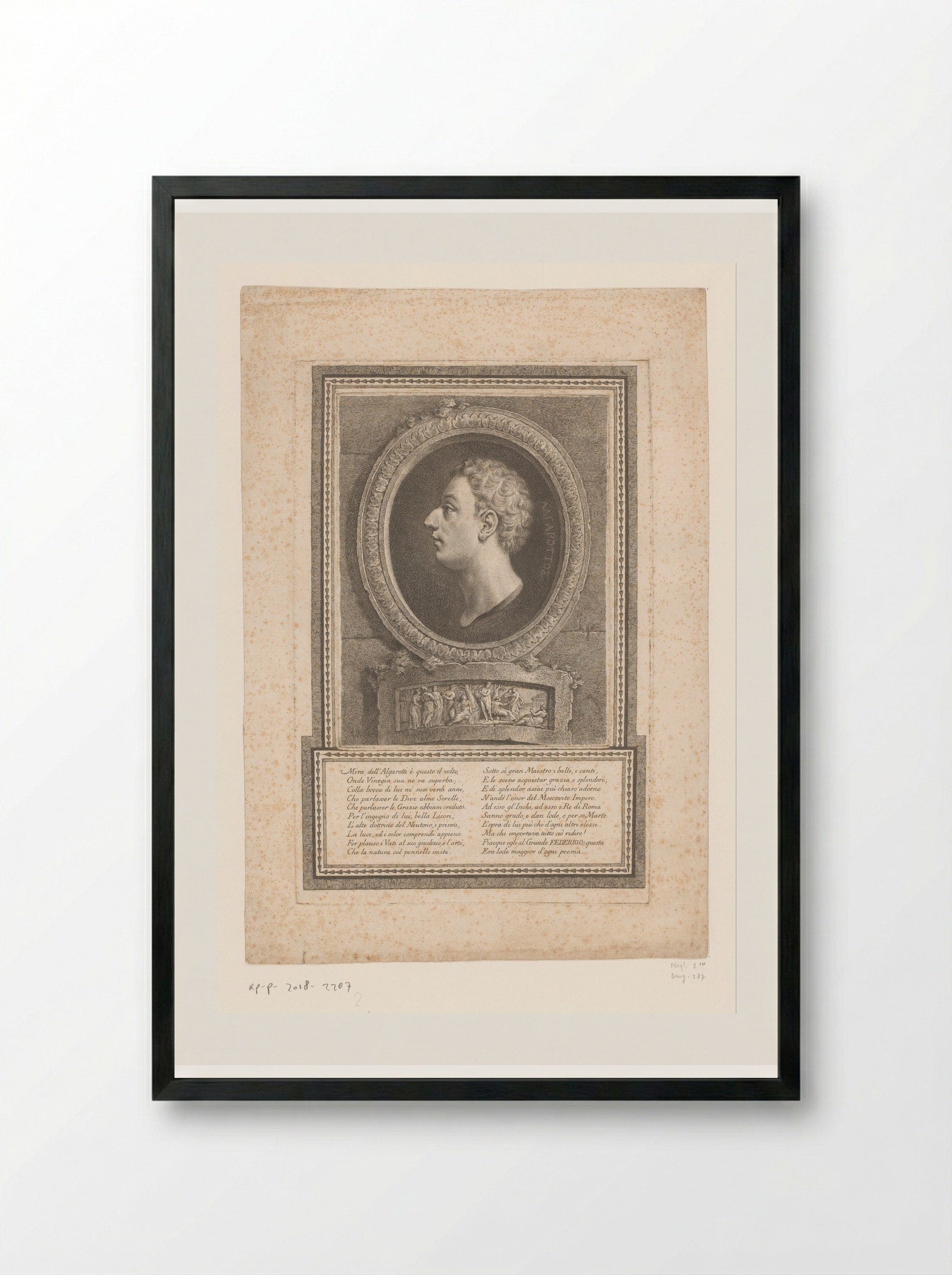 Portrait of Francesco Algarotti - Georg Friedrich Schmidt - Framed Print Black