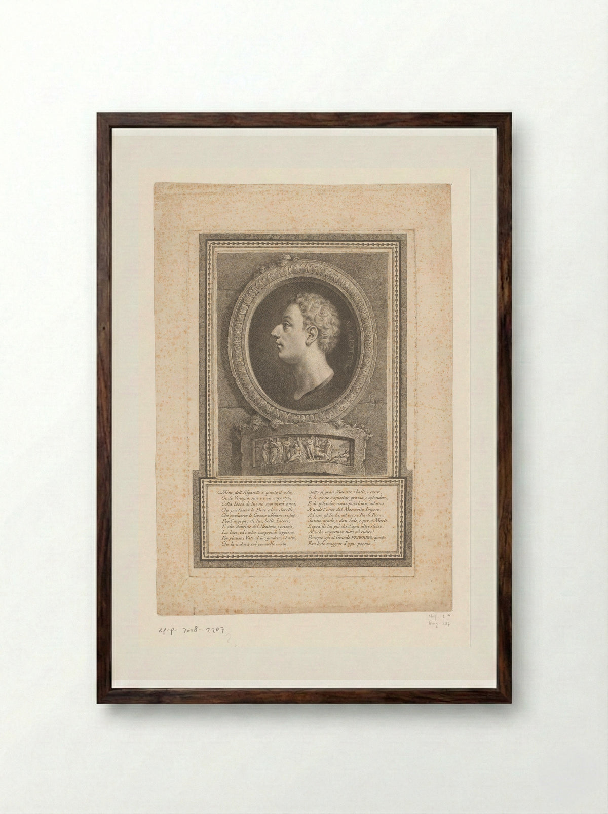 Portrait of Francesco Algarotti - Georg Friedrich Schmidt - Framed Print Dark Wood