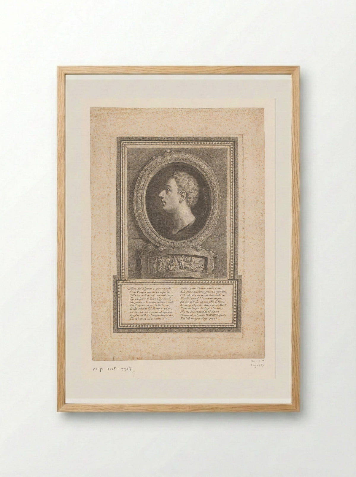 Portrait of Francesco Algarotti - Georg Friedrich Schmidt - Framed Print Wood